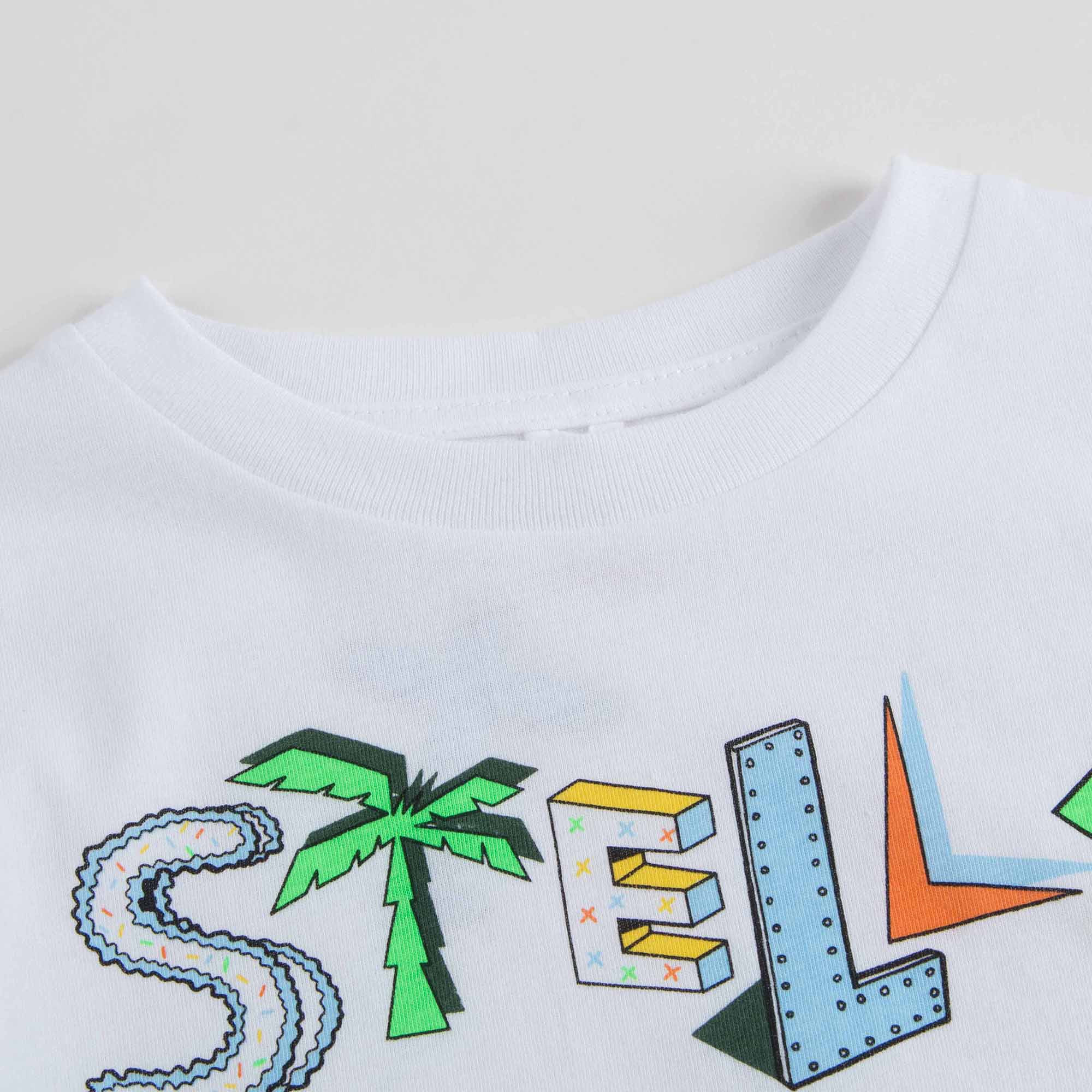 Girls White Logo Cotton T-shirt