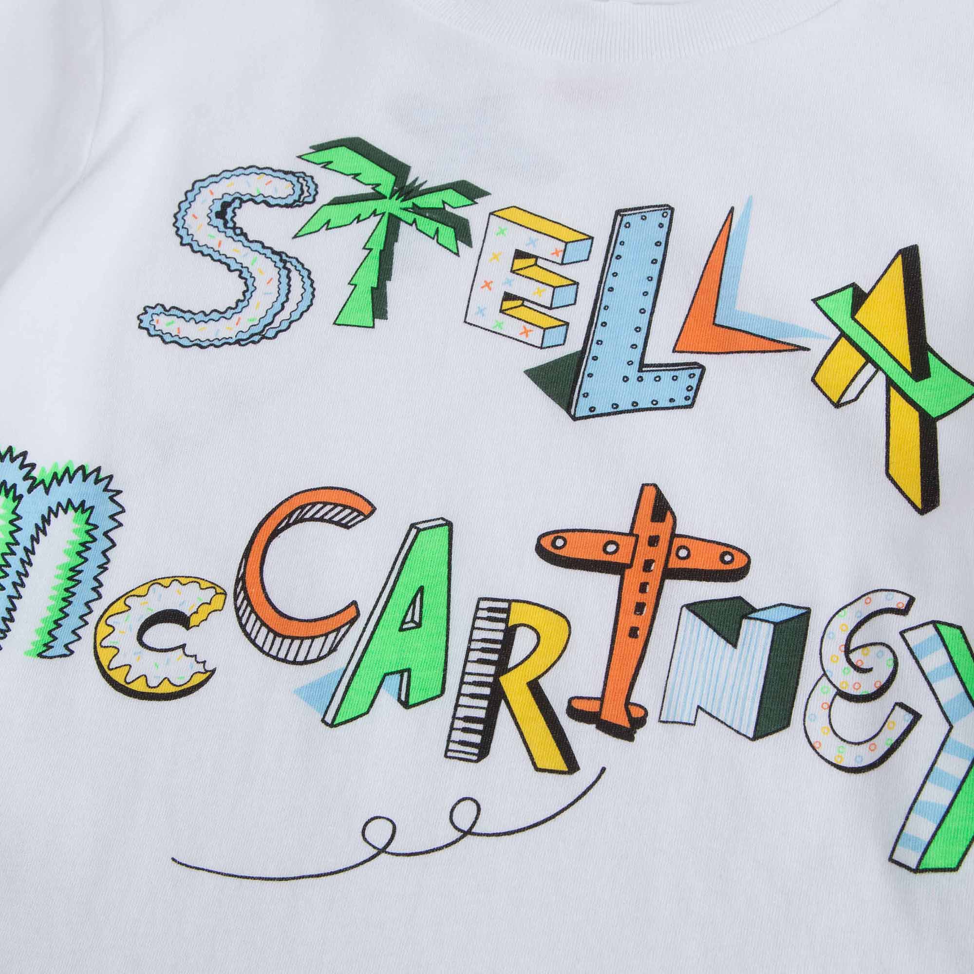 Girls White Logo Cotton T-shirt