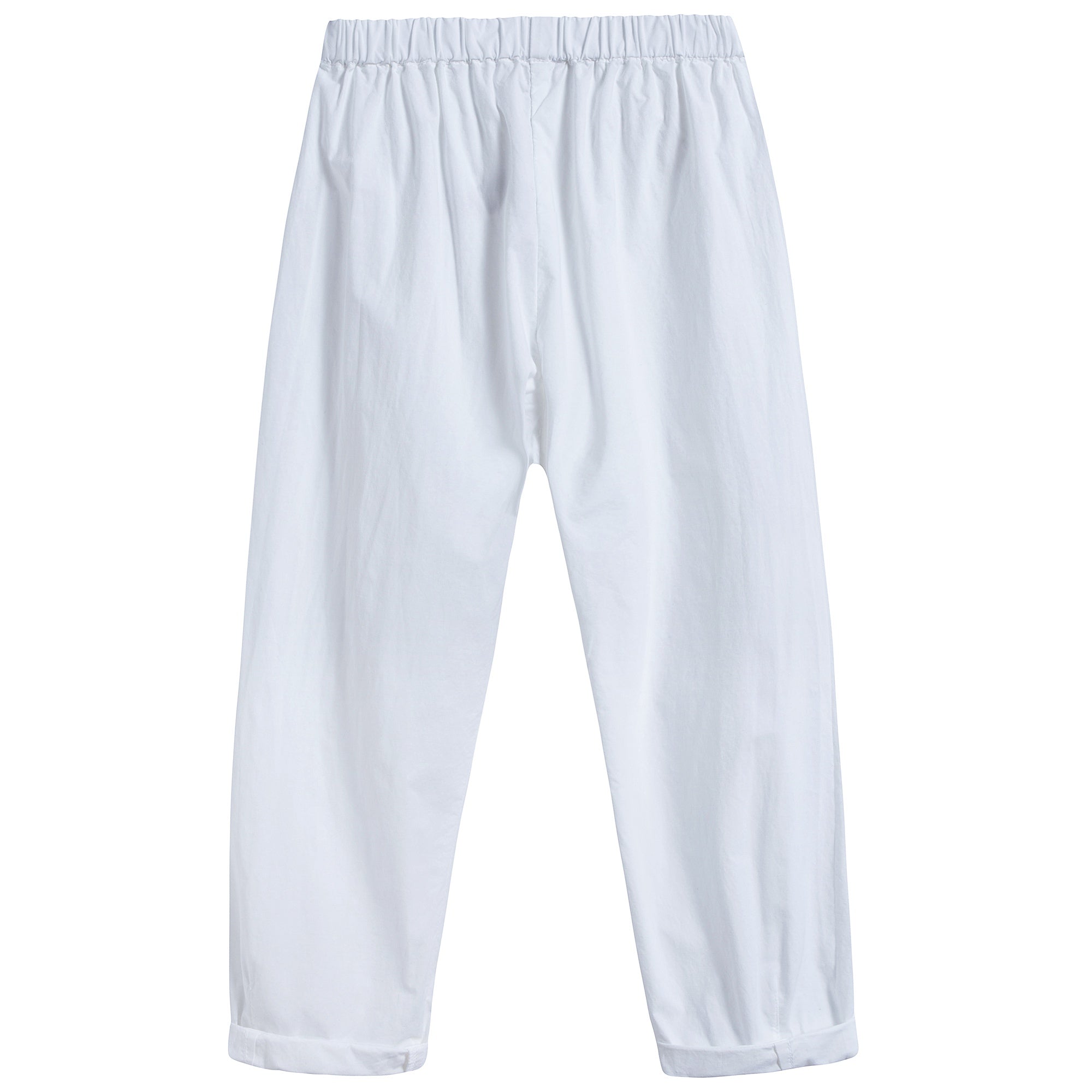 Girls White Cotton Trousers