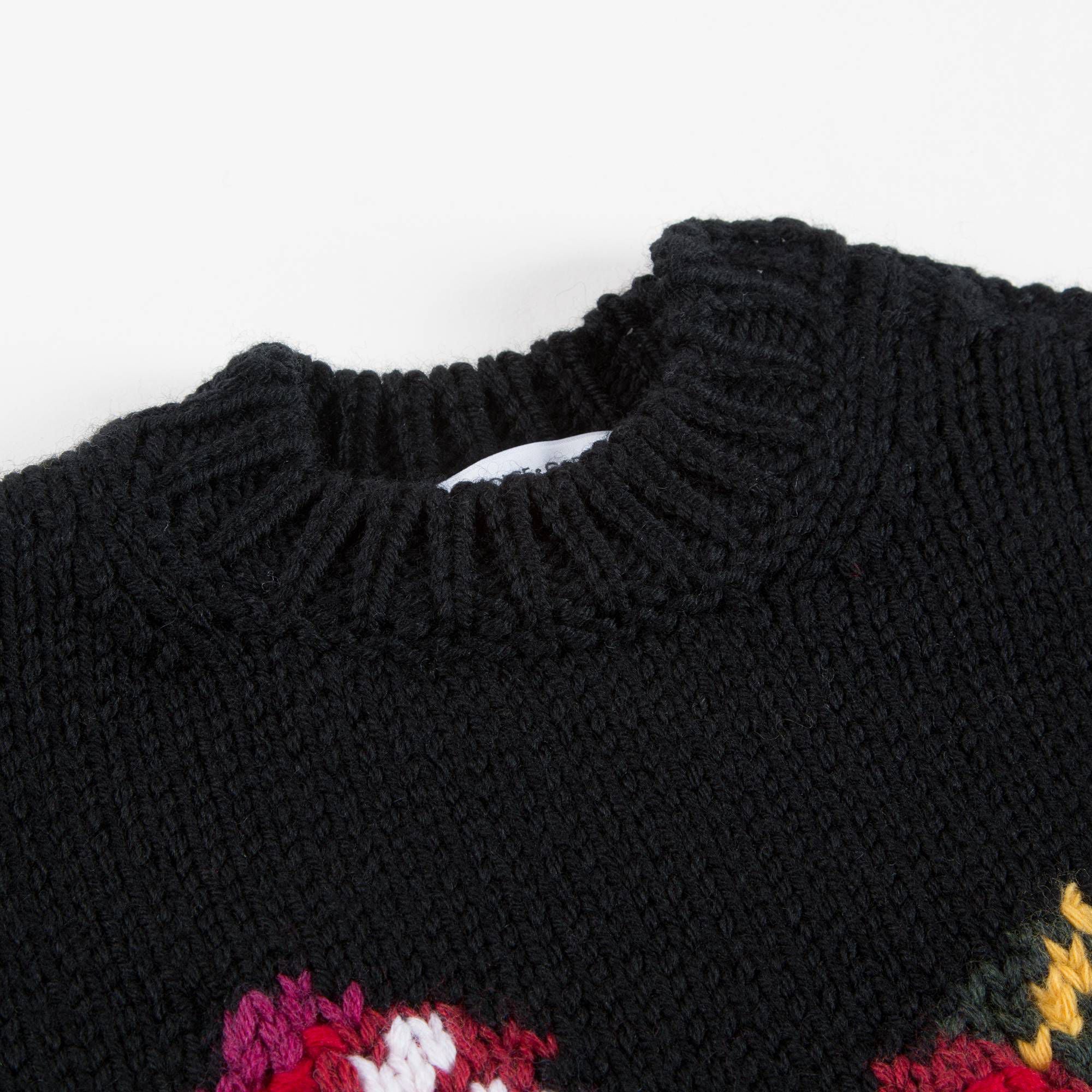 Baby Girls Black Flowers Printed Sweater