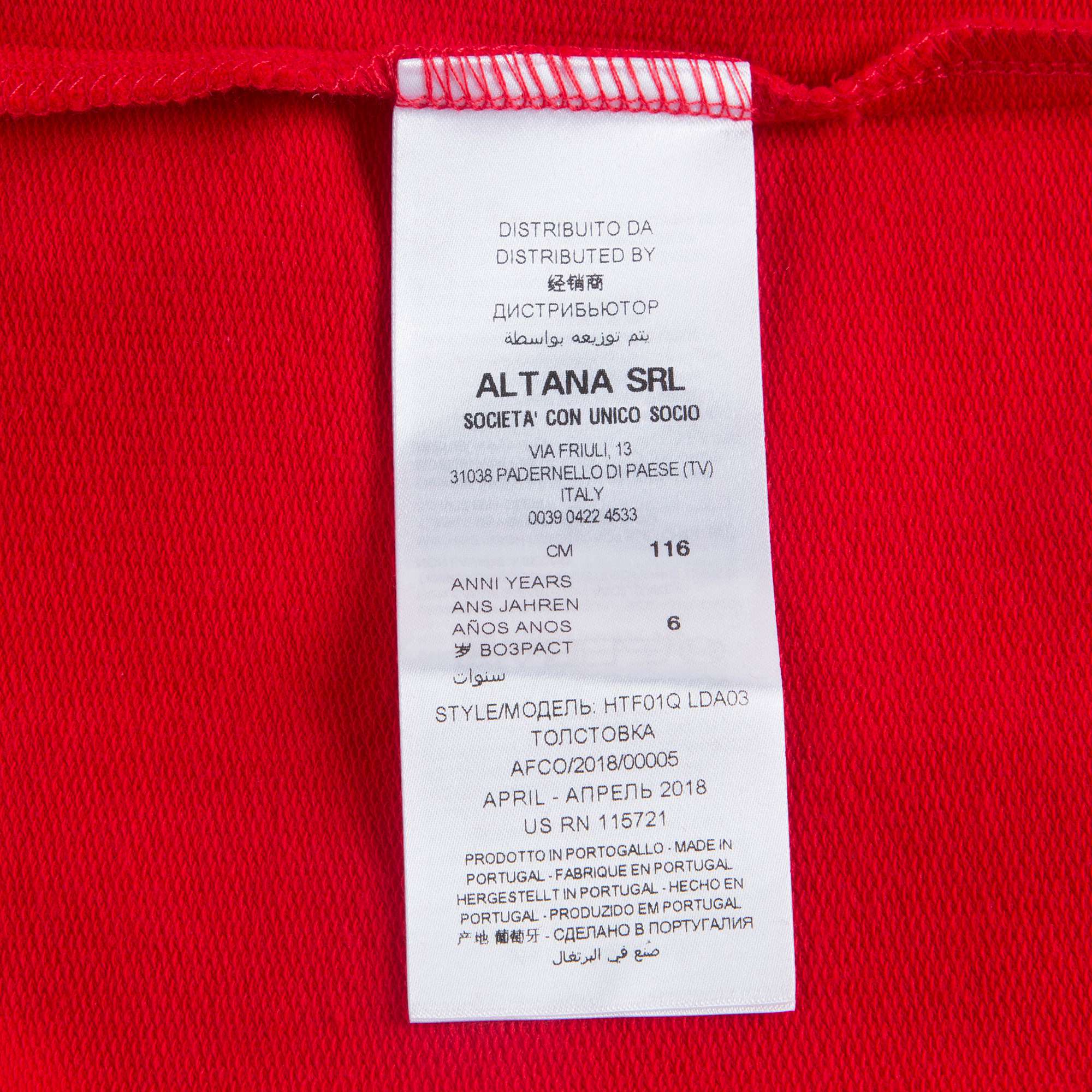 Girls Poppy Red Cotton Sweatshirt