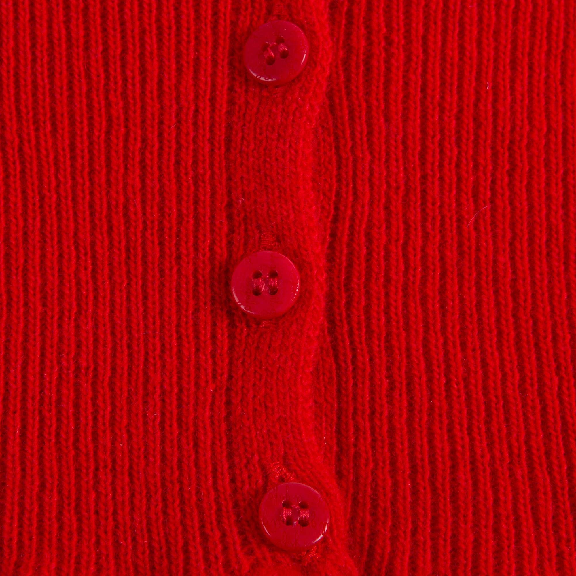 Baby Girls Poppy Red Wool Cardigan