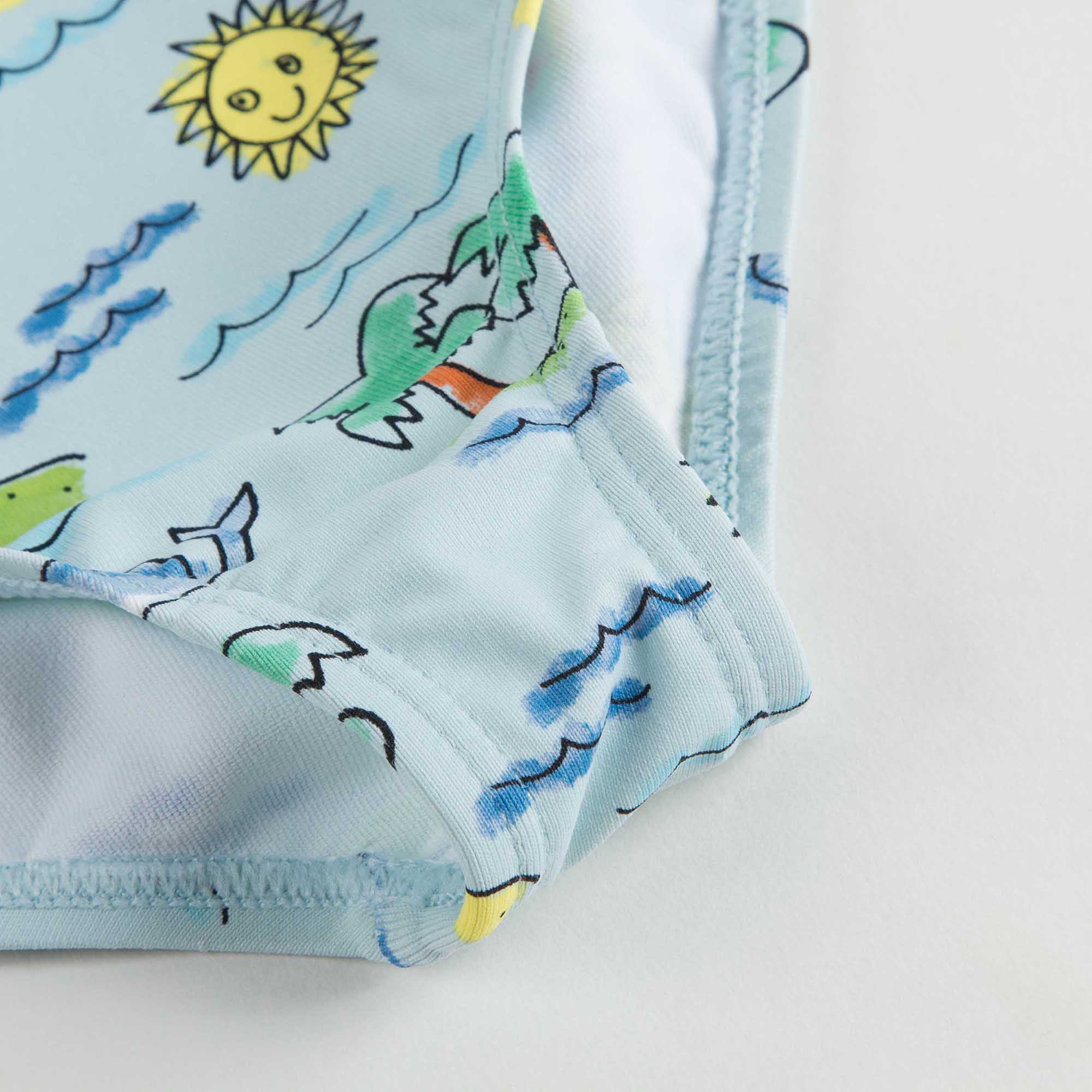 Girls Fluro Beach Print Finn Swimsuit