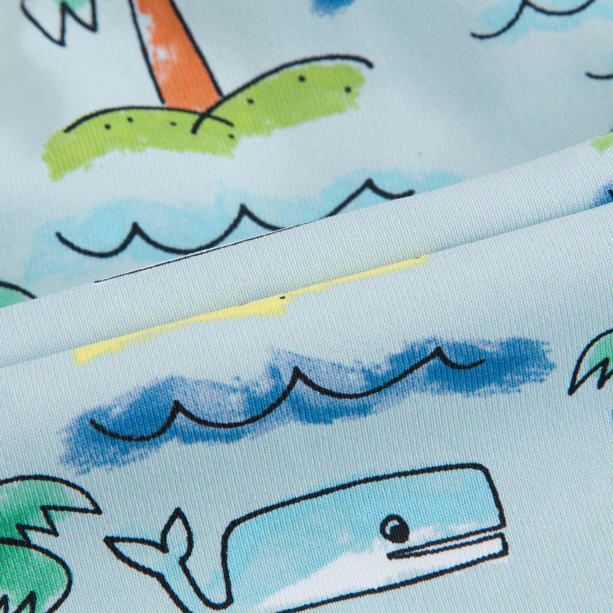 Girls Fluro Beach Print Finn Swimsuit