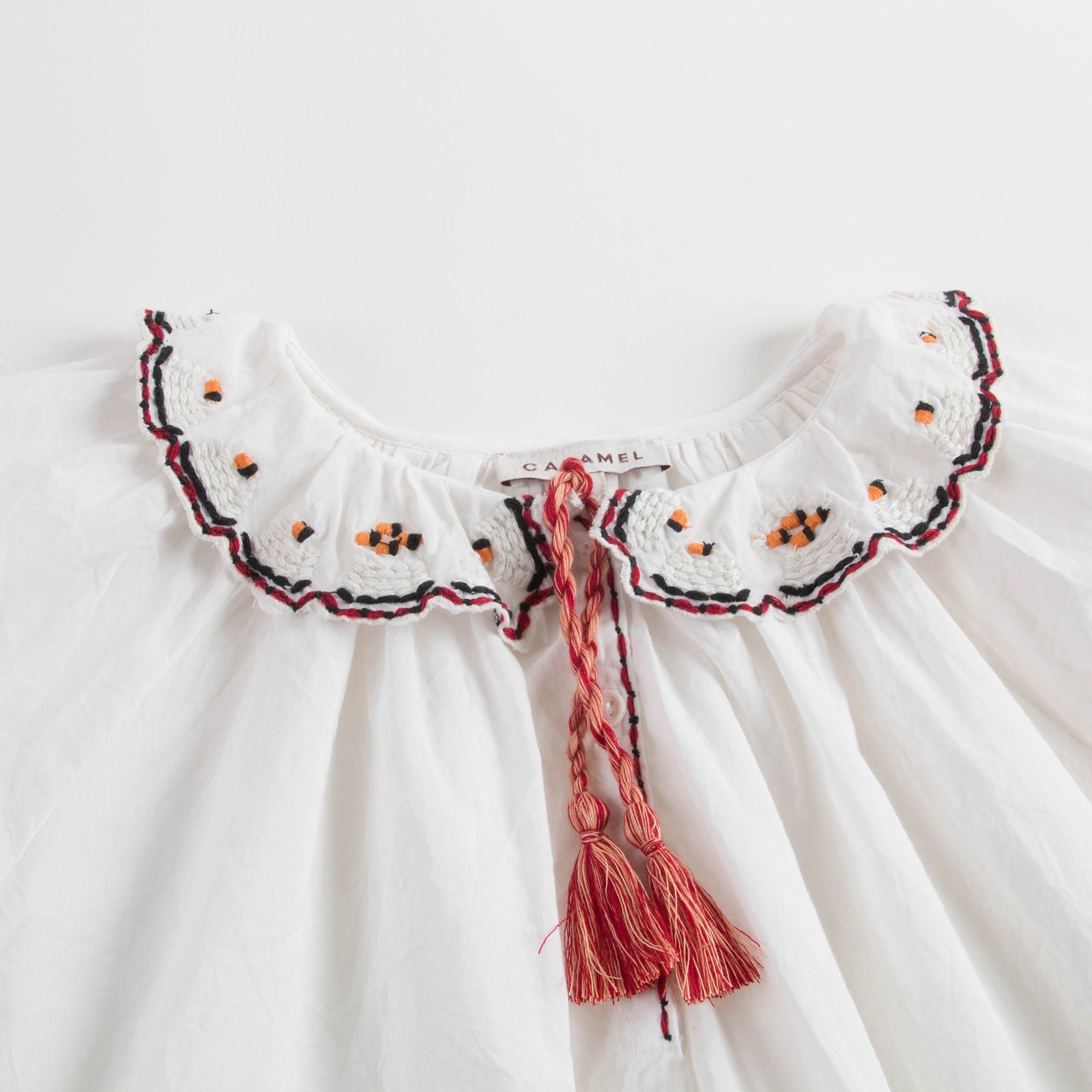 Girls White Cotton Hydrangea Blouse