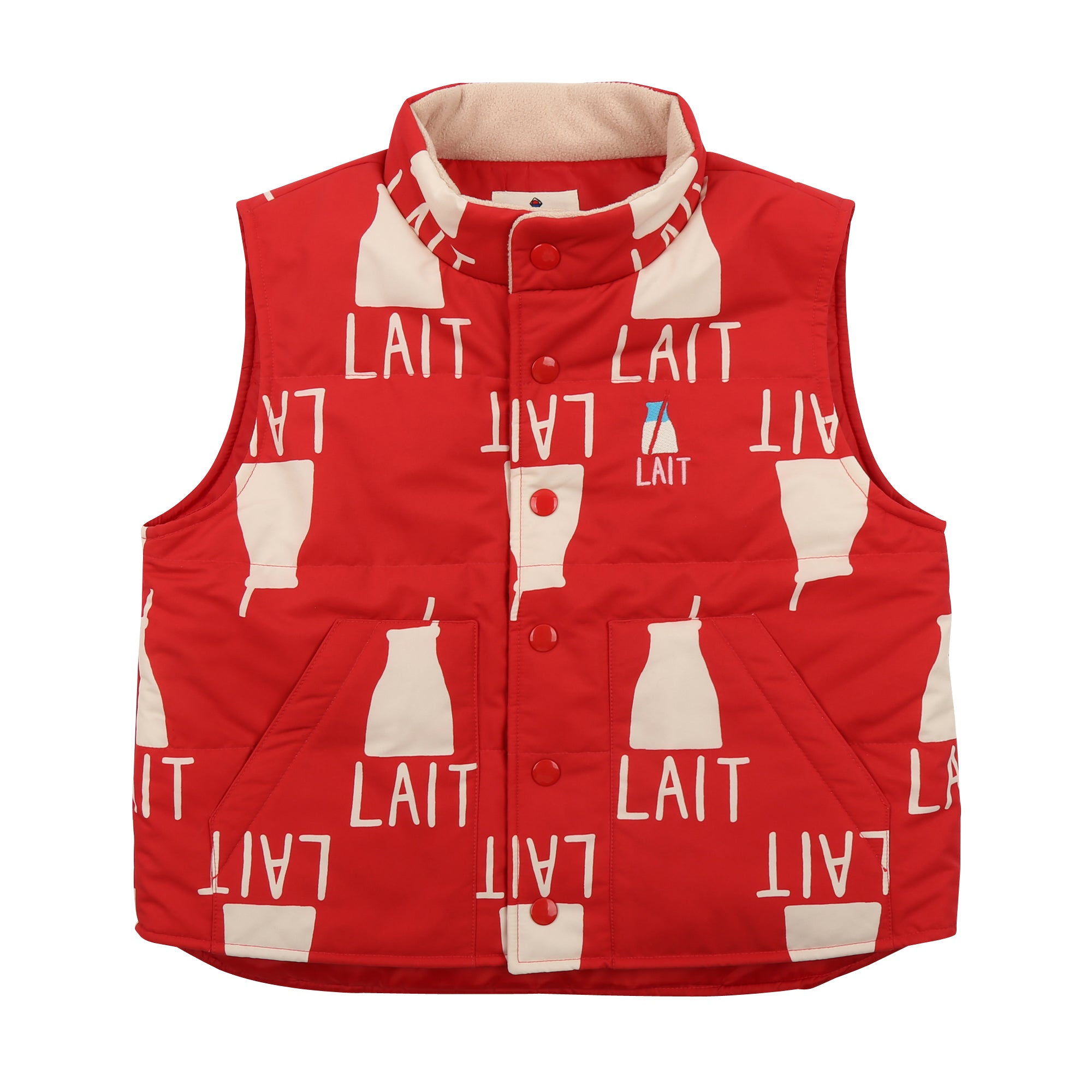 Boys & Girls Pink Printed Padded Gilet