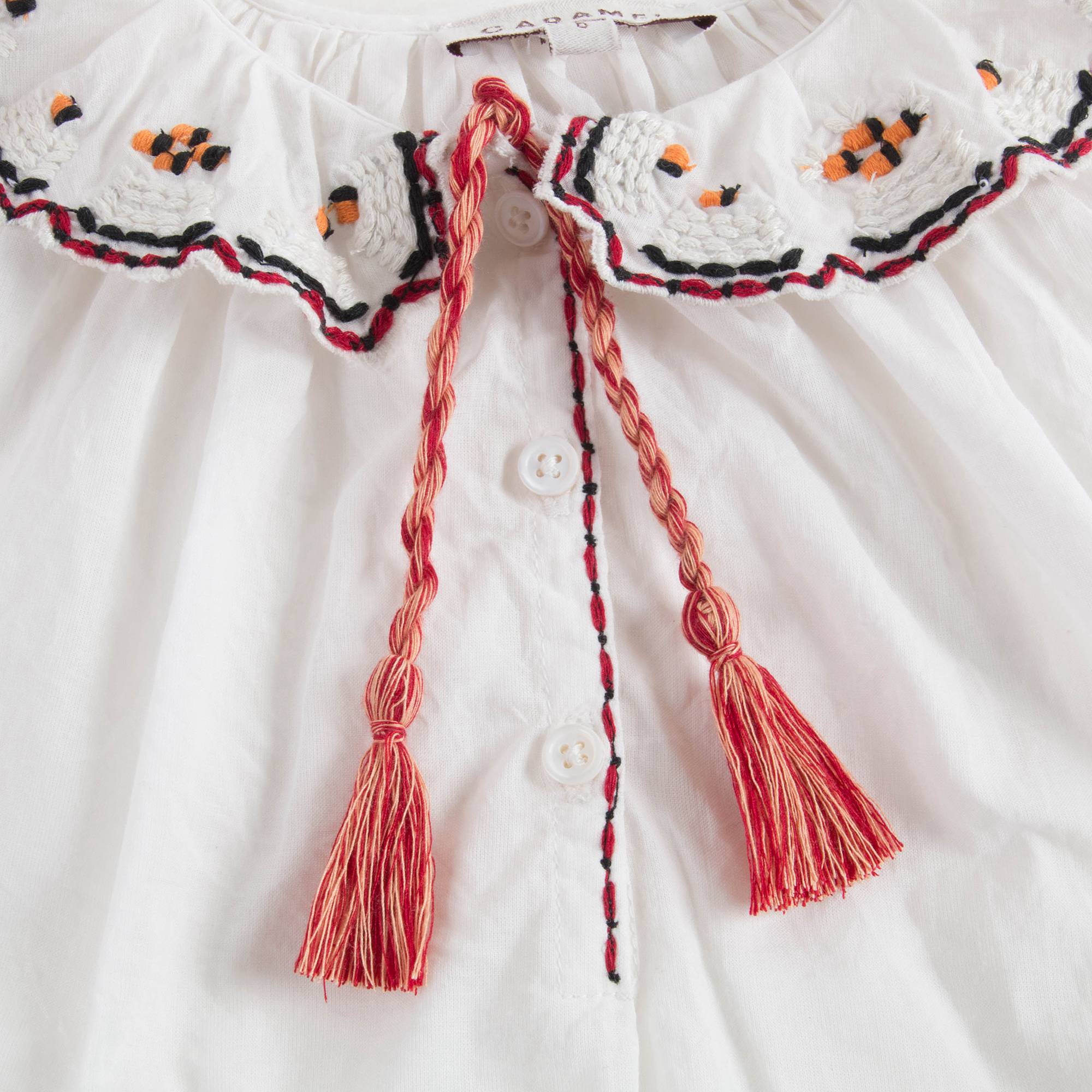 Girls White Cotton Hydrangea Blouse
