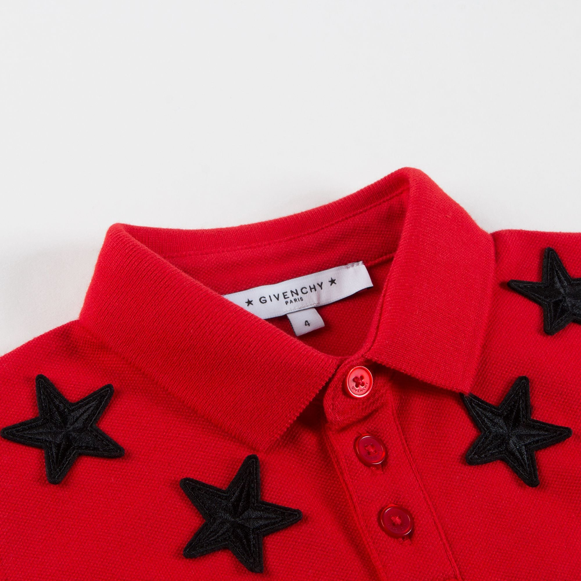 Boys Red Stars Printed Polo Shirt
