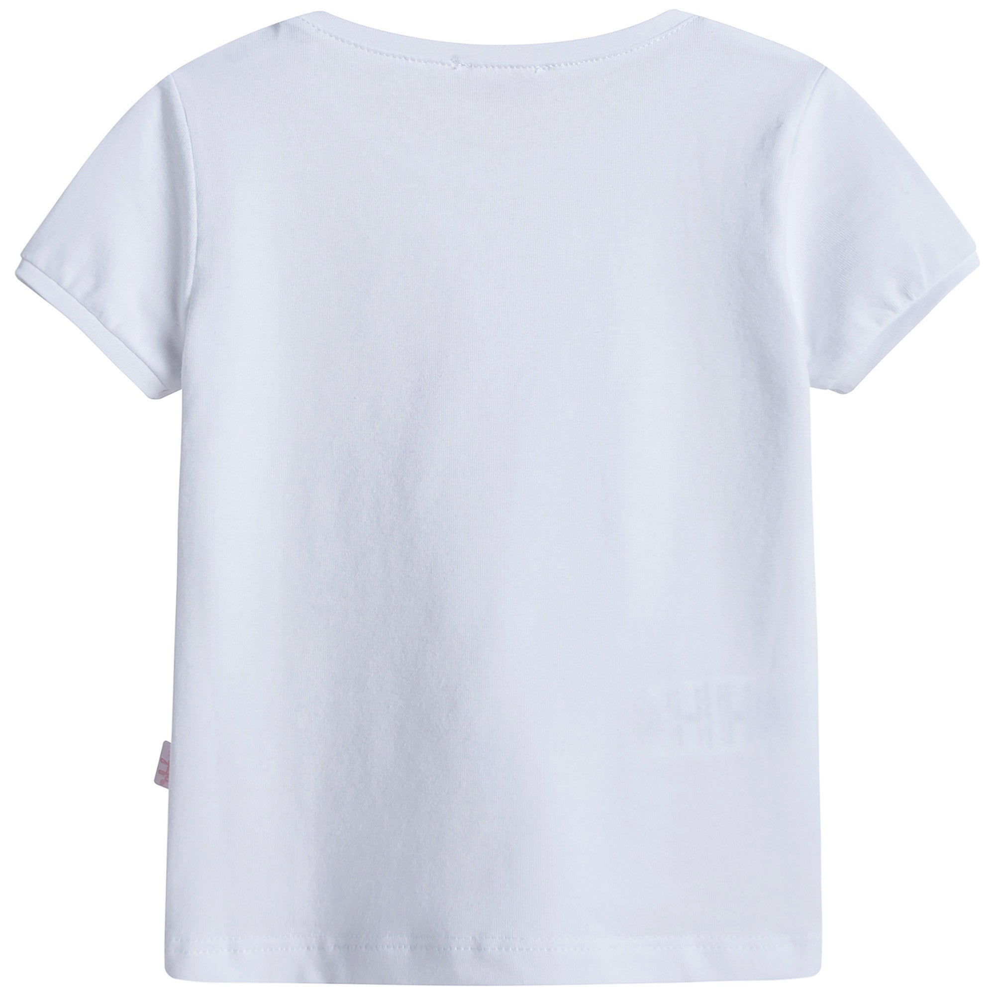 Girls White T-shirt With Light Pink Flower