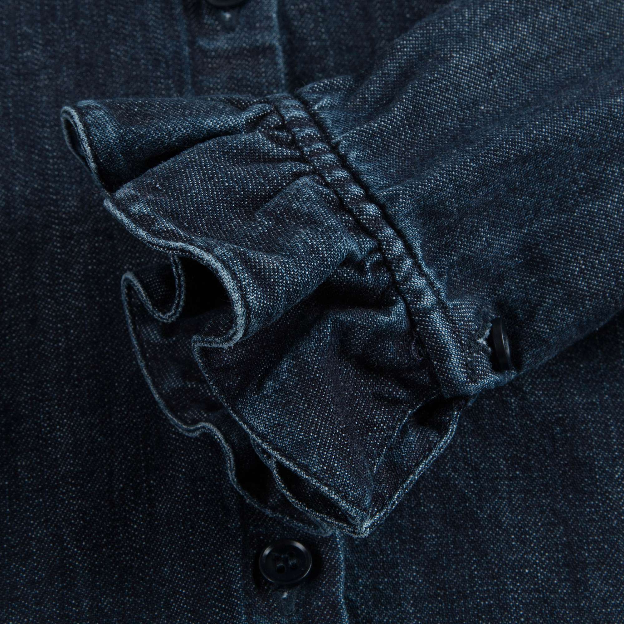 Girls Dark Blue Cotton Shirt