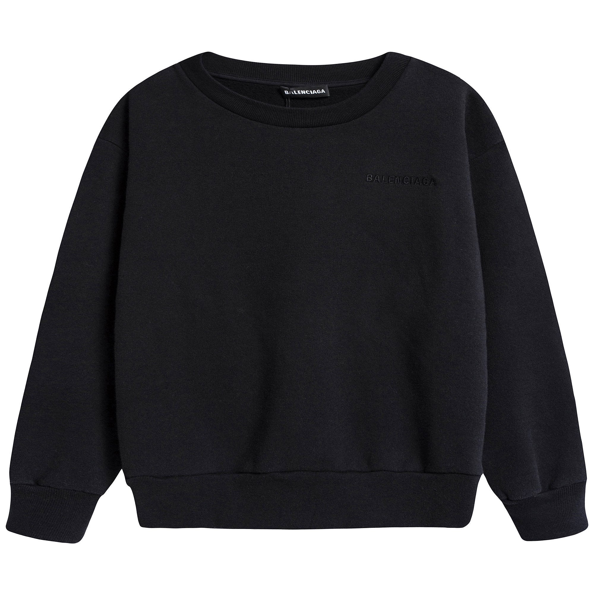 Boys & Girls Black Cotton Sweatshirt