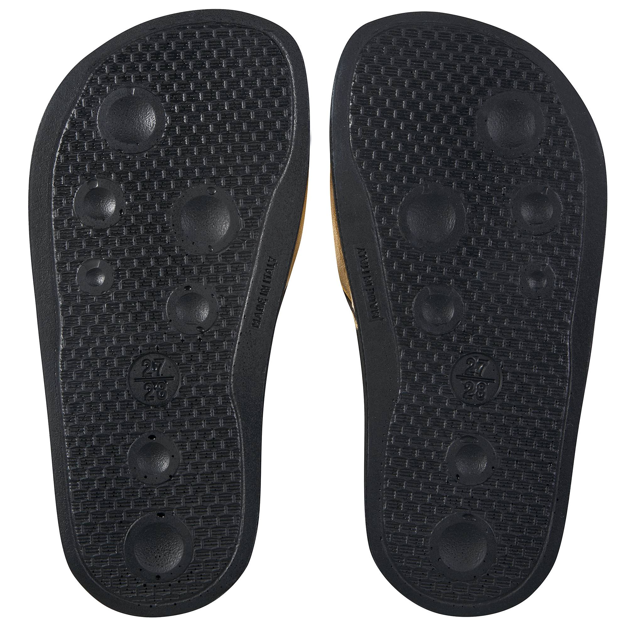 Girls & Boys Black Gold Logo Slipper