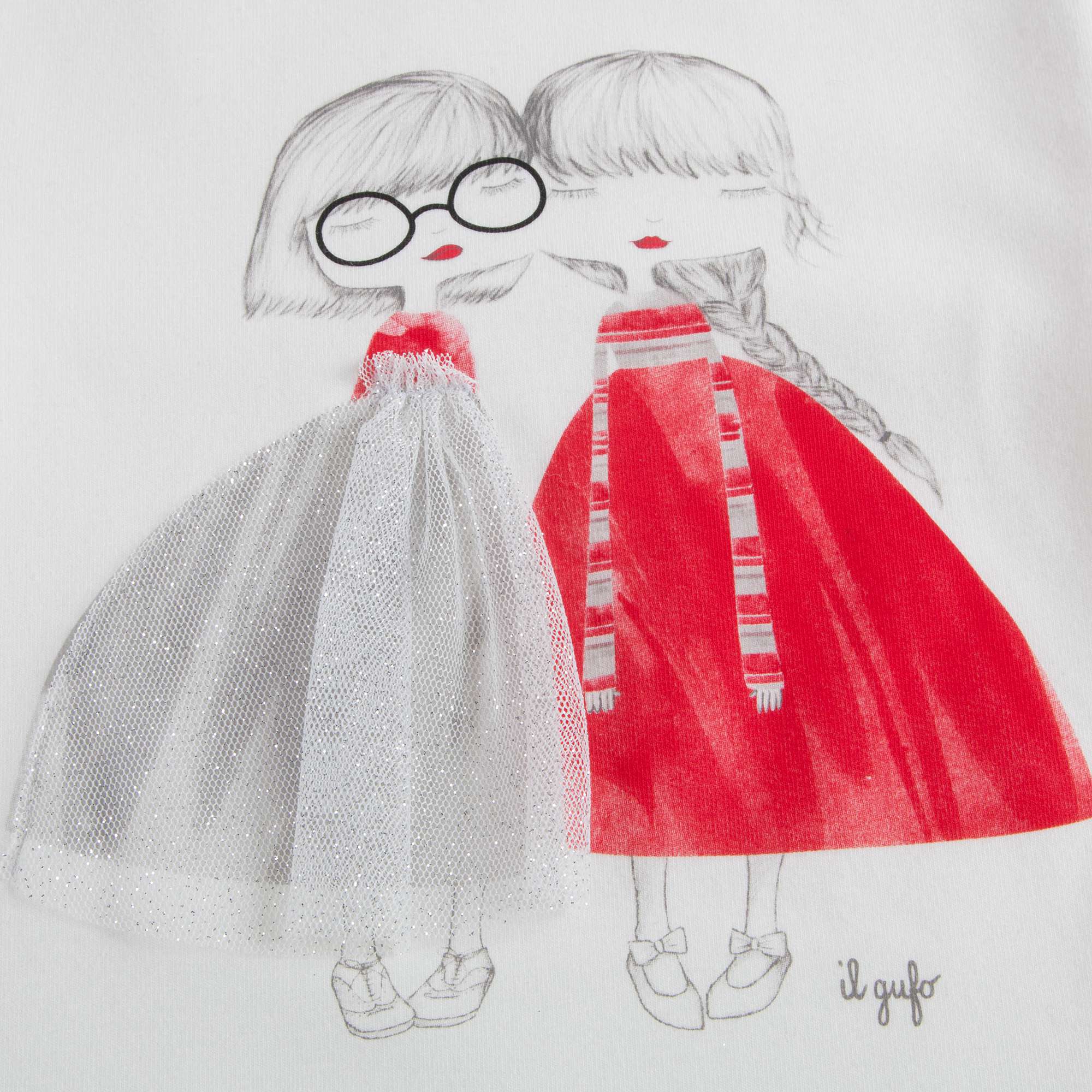 Baby Girls Milk & Red Cotton T-shirt