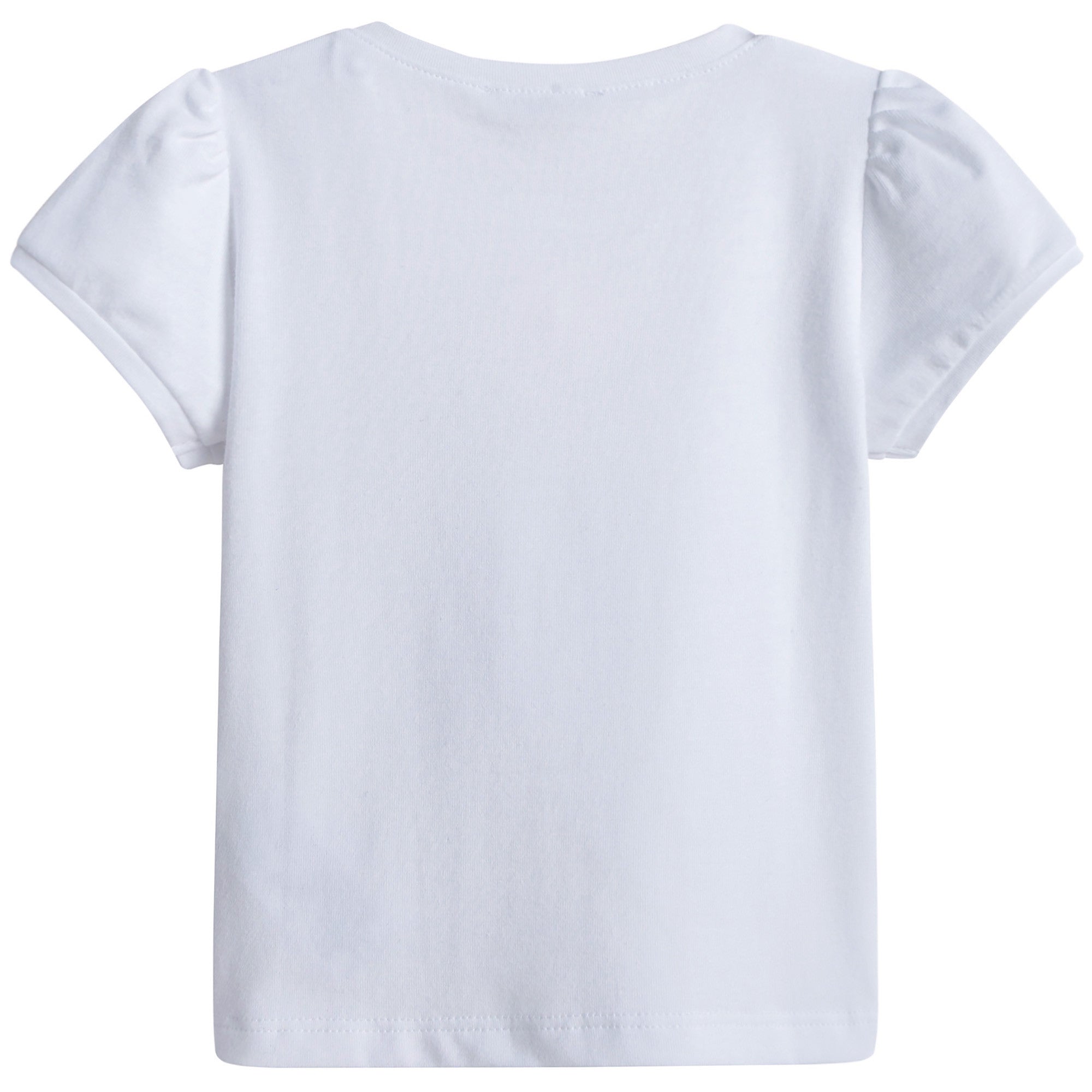 Baby Girls White Cotton T-Shirt with Girl Appliqué