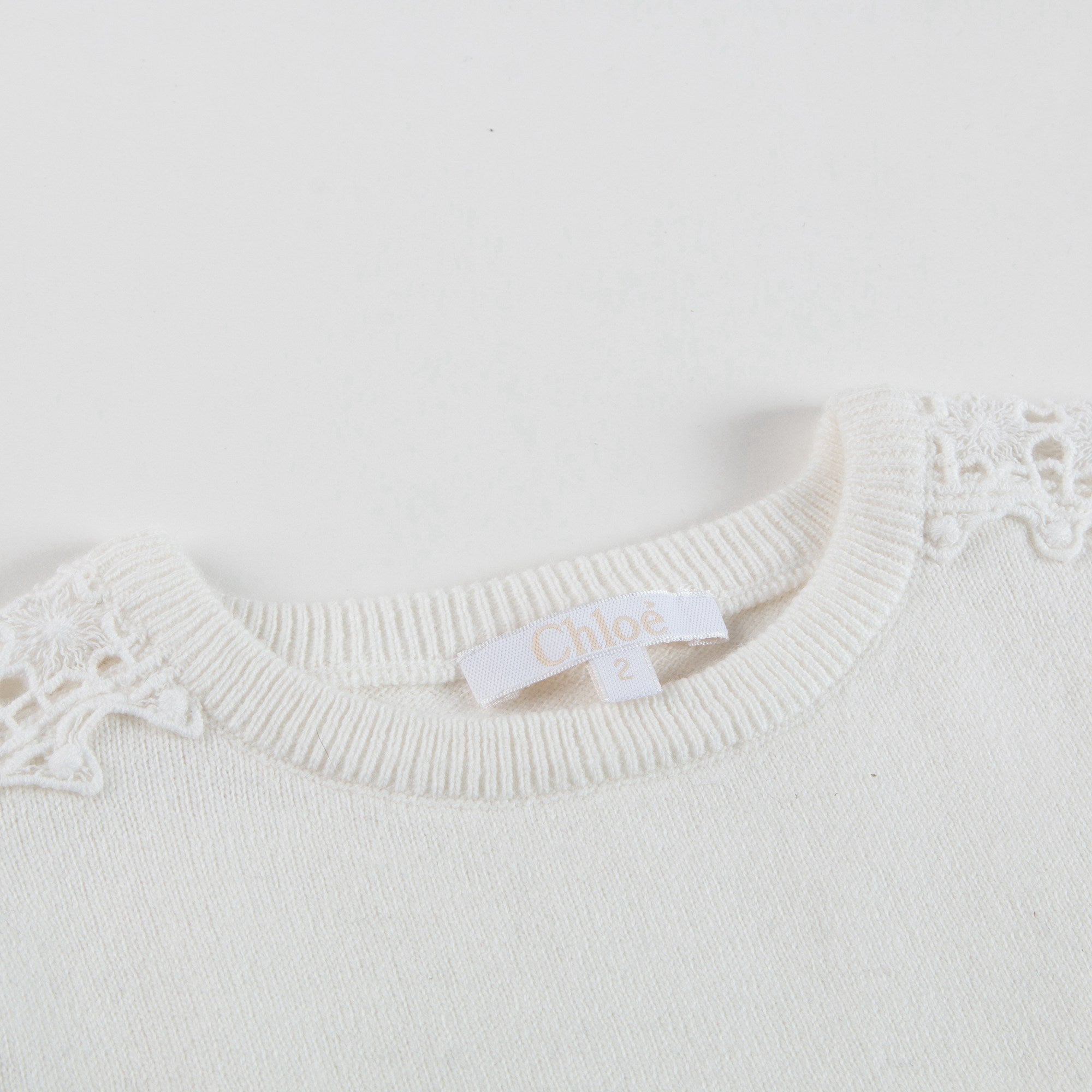 Girls Ivory Wool Sweater