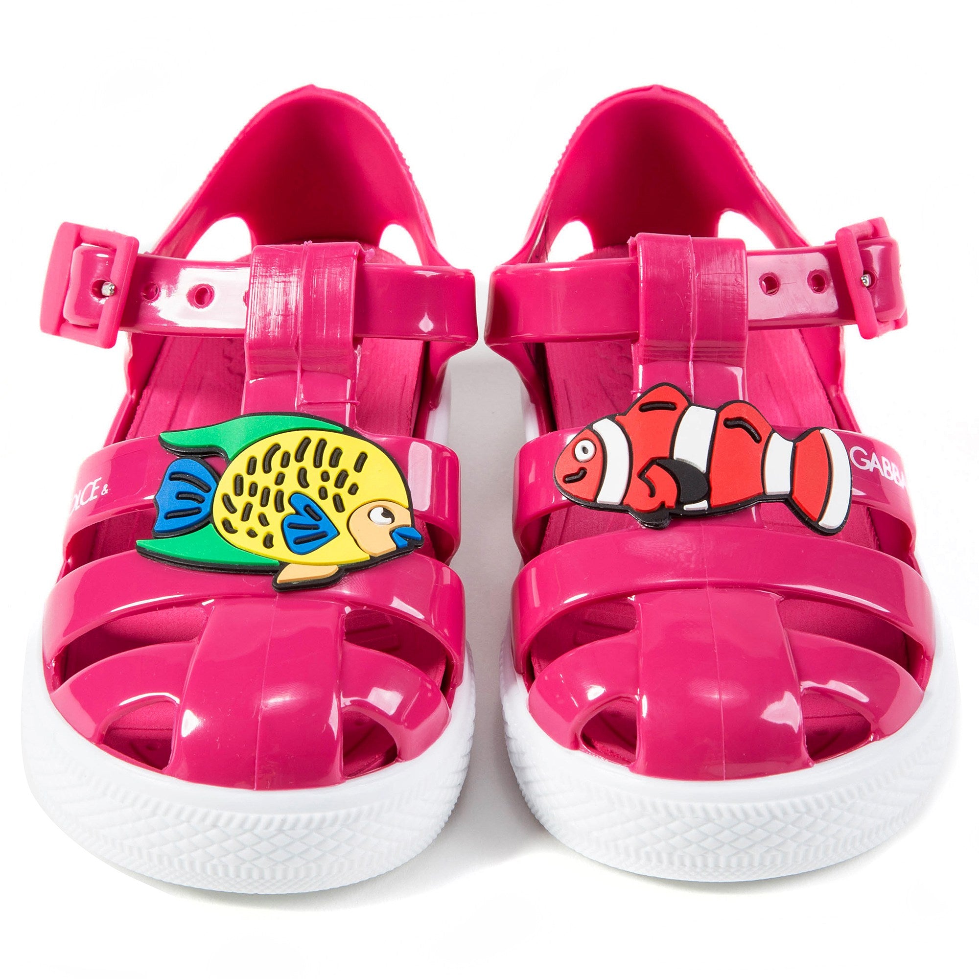 Girls Rose Pink Whit Fish Sandals