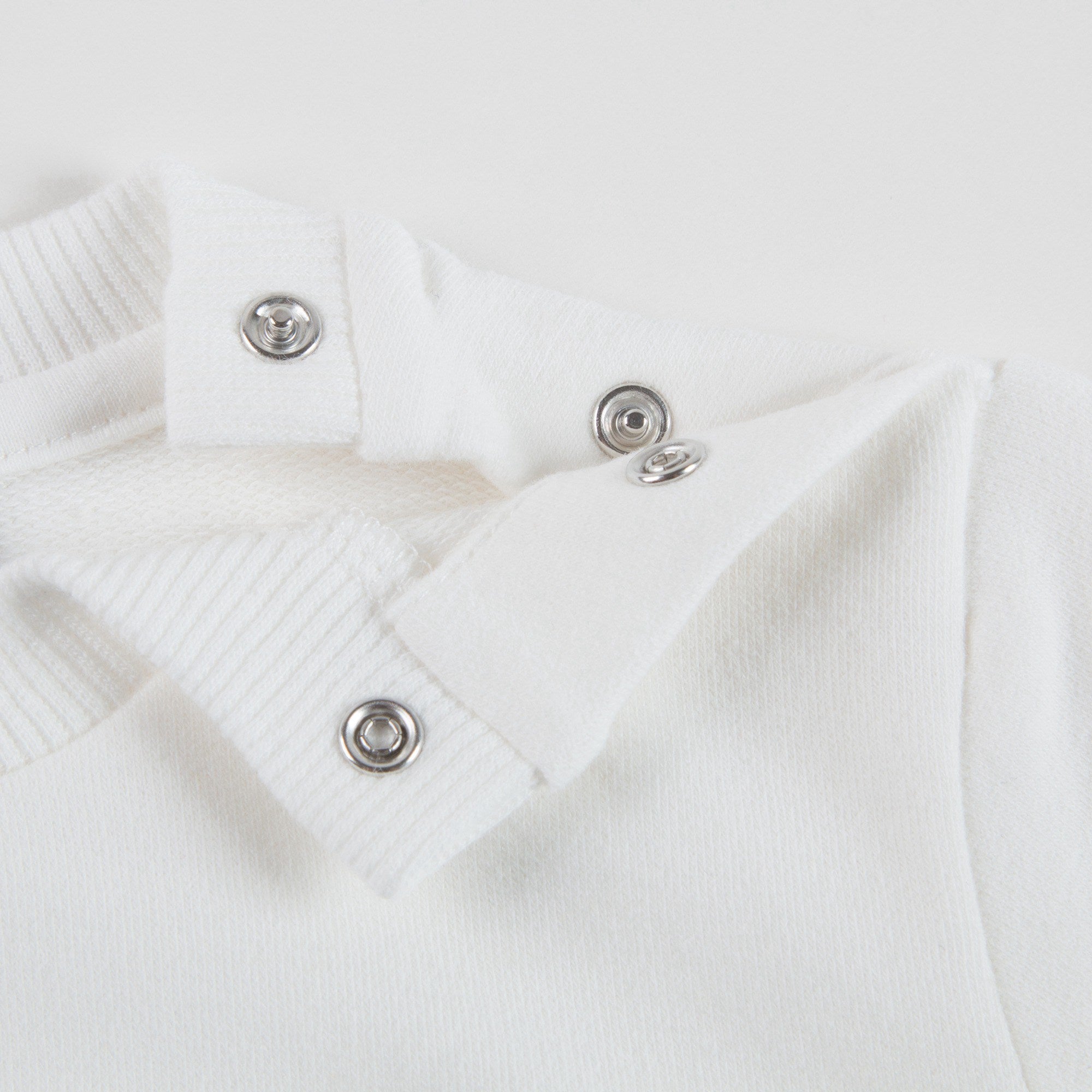Baby White Cotton Sweatshirt With Pom-Pom Trim