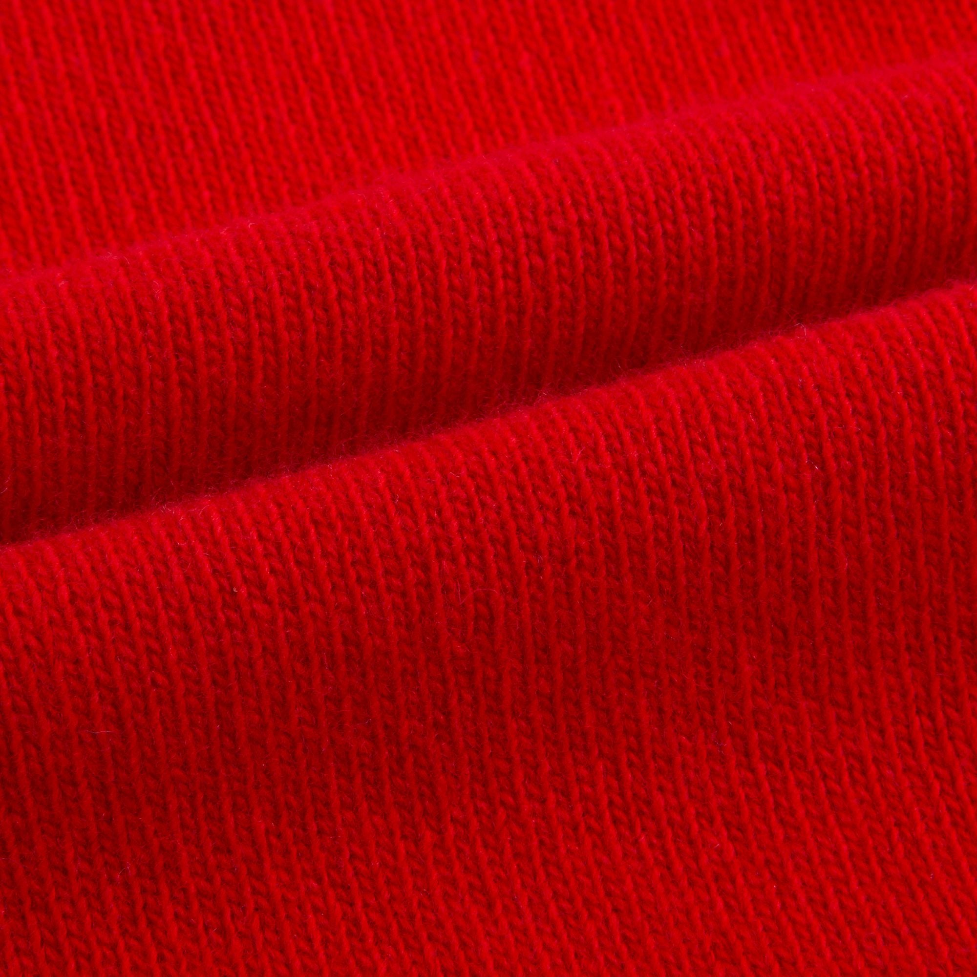 Girls Poppy Red & Milk Wool Sweater