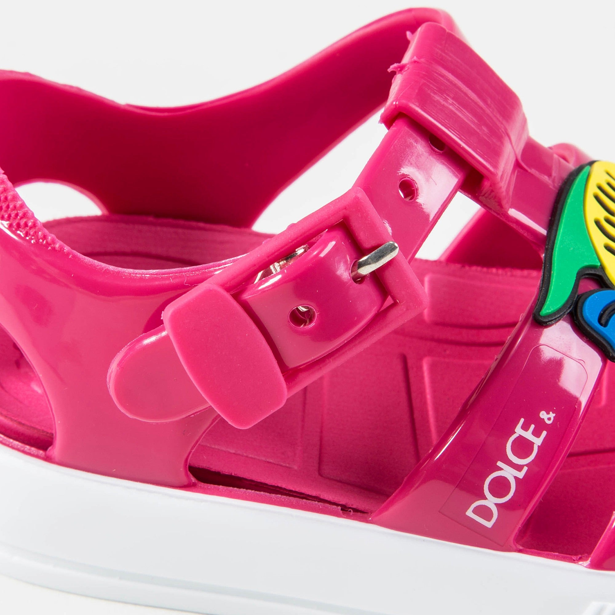 Girls Rose Pink Whit Fish Sandals