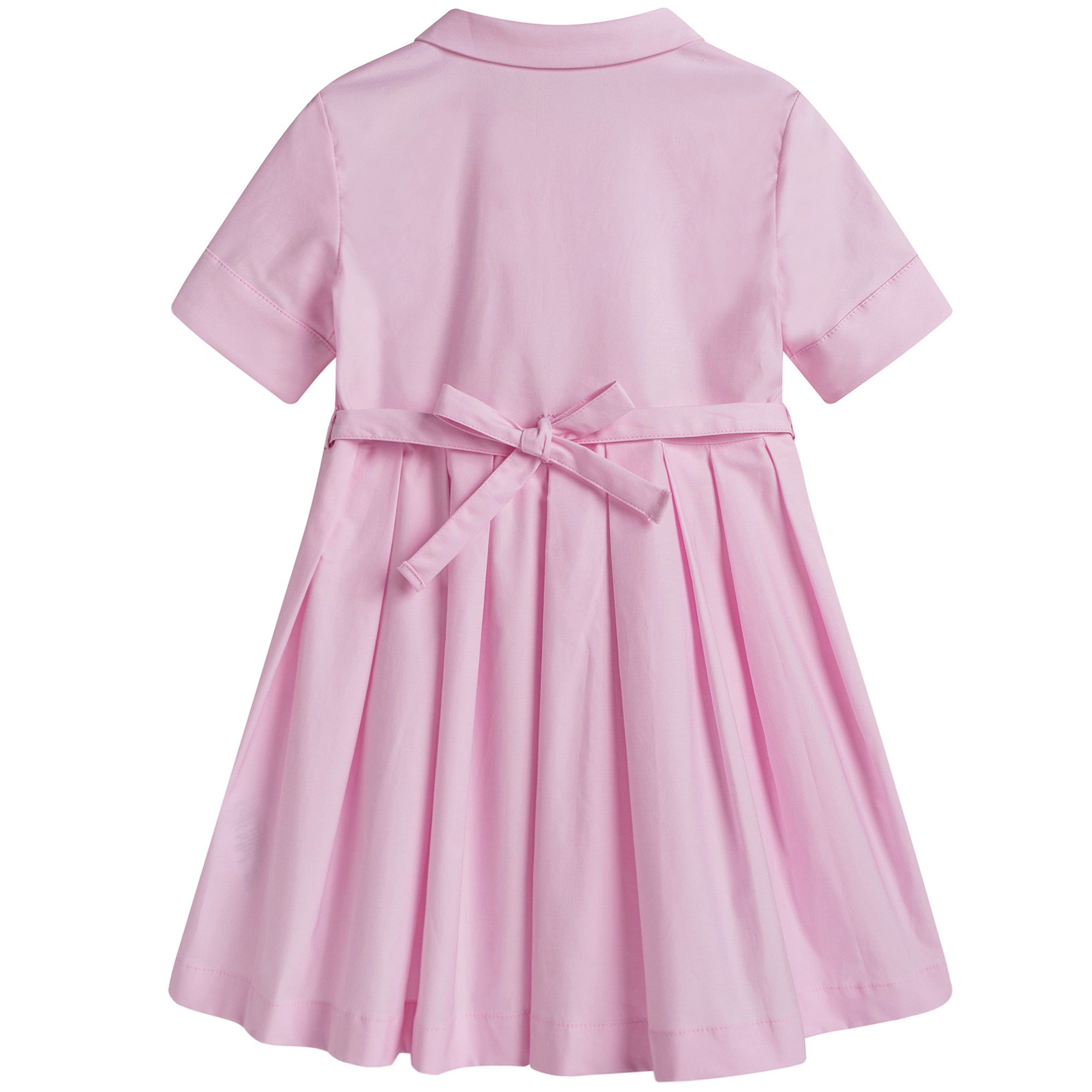 Girls Pink Cotton Dress with Flower