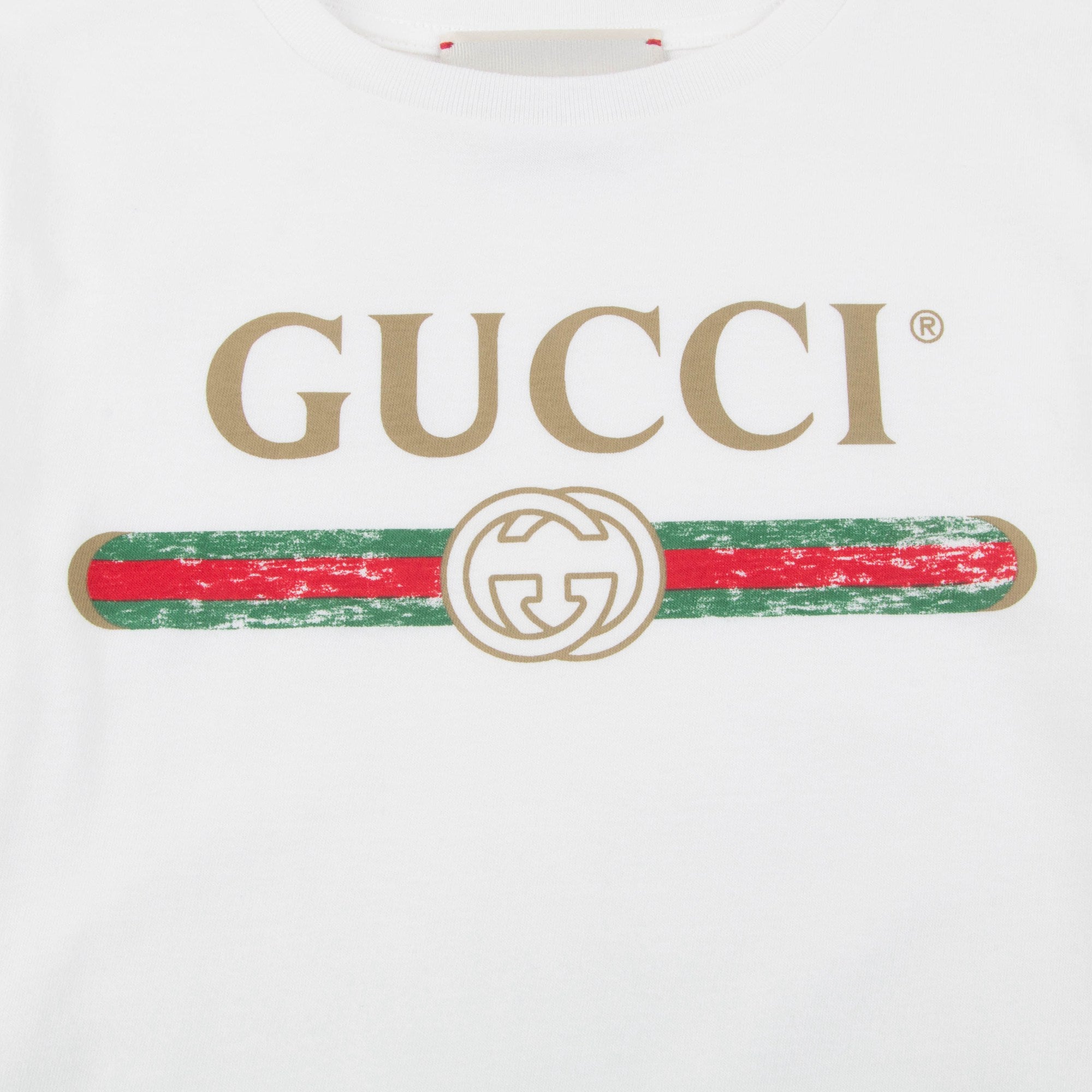 Girls White Logo Cotton T-shirt