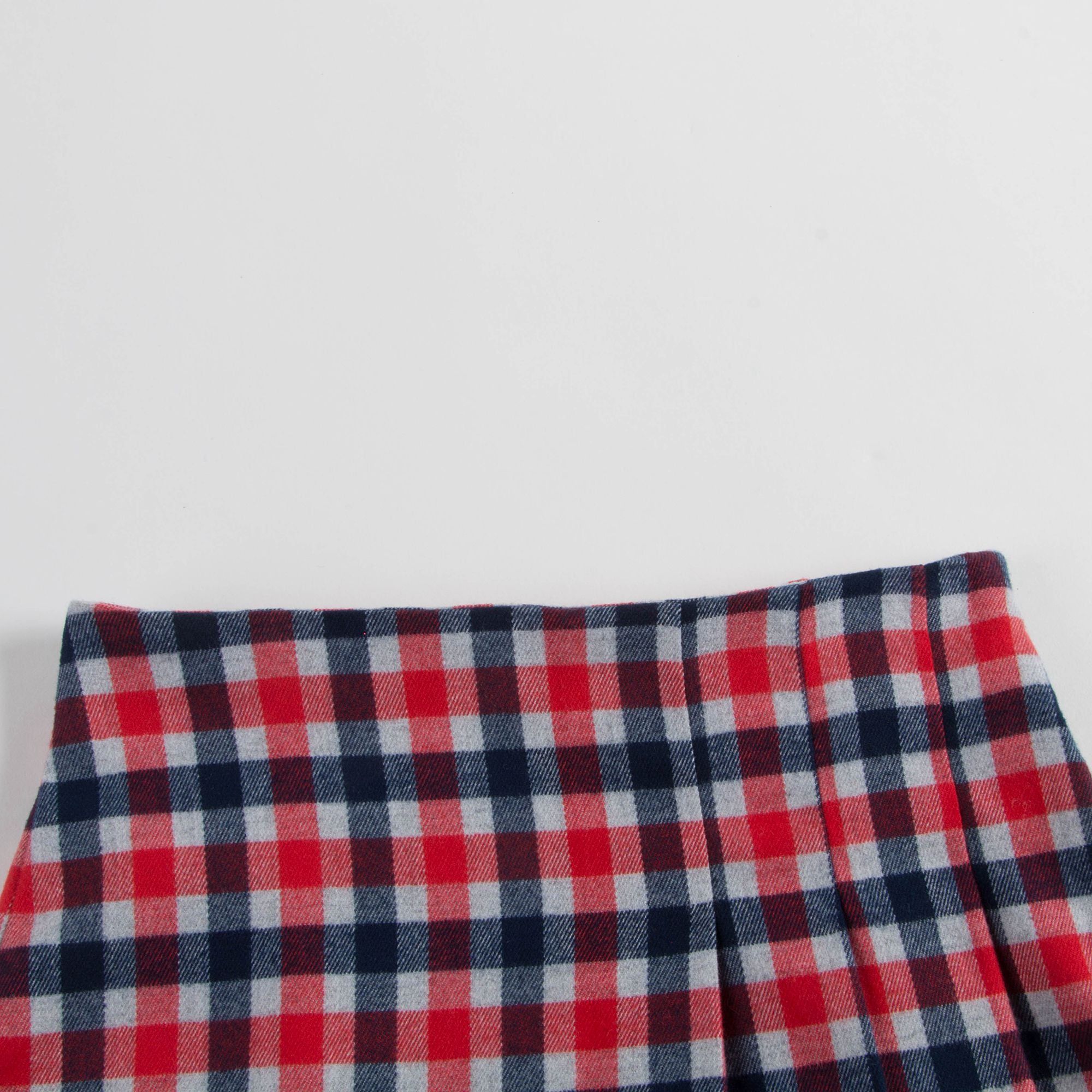 Girls Poppy Red Check Skirt