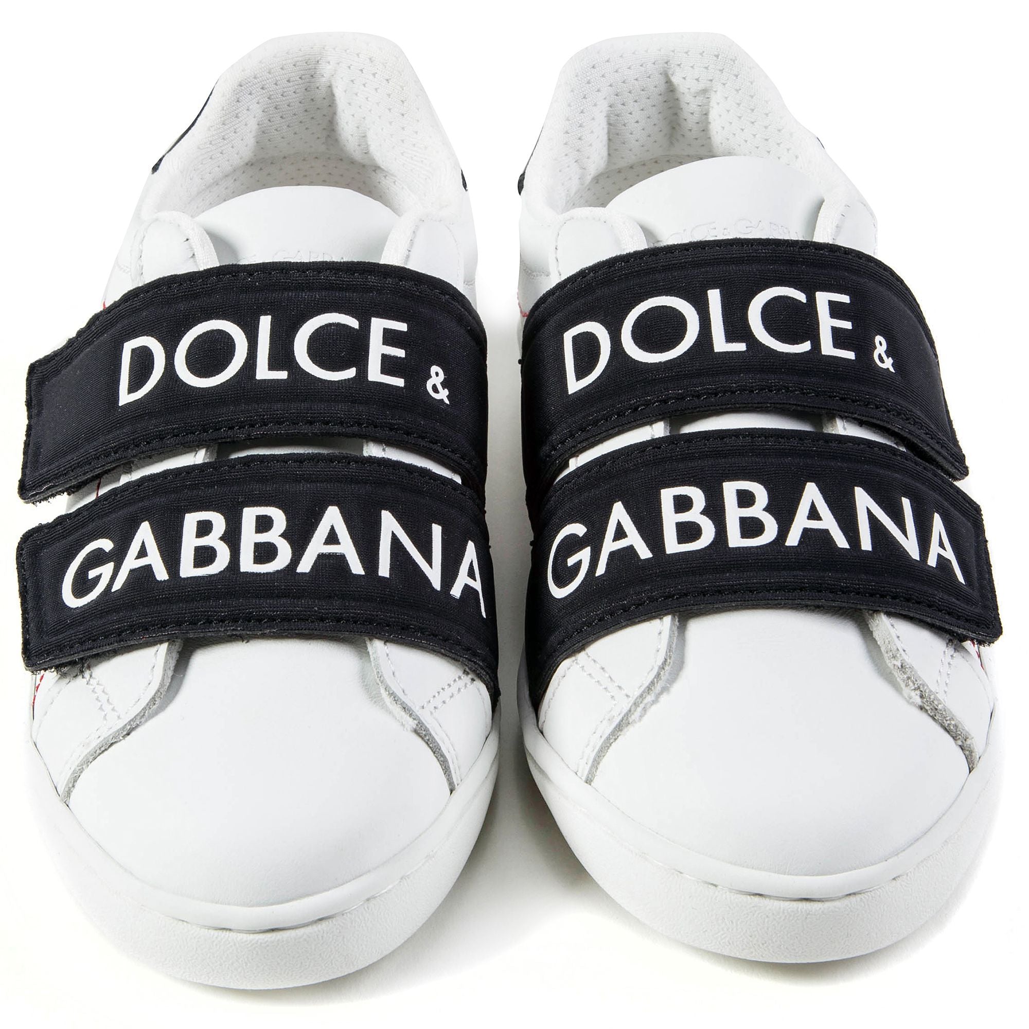 Girls & Boys White Black Logo Shoes