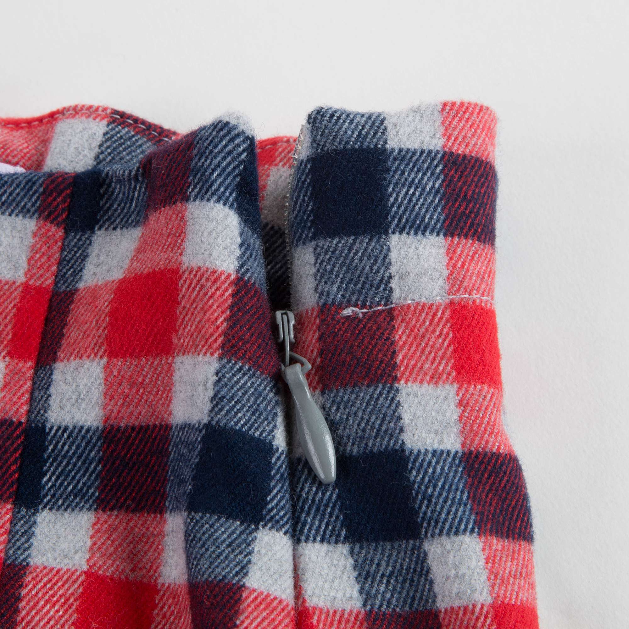Girls Poppy Red Check Skirt
