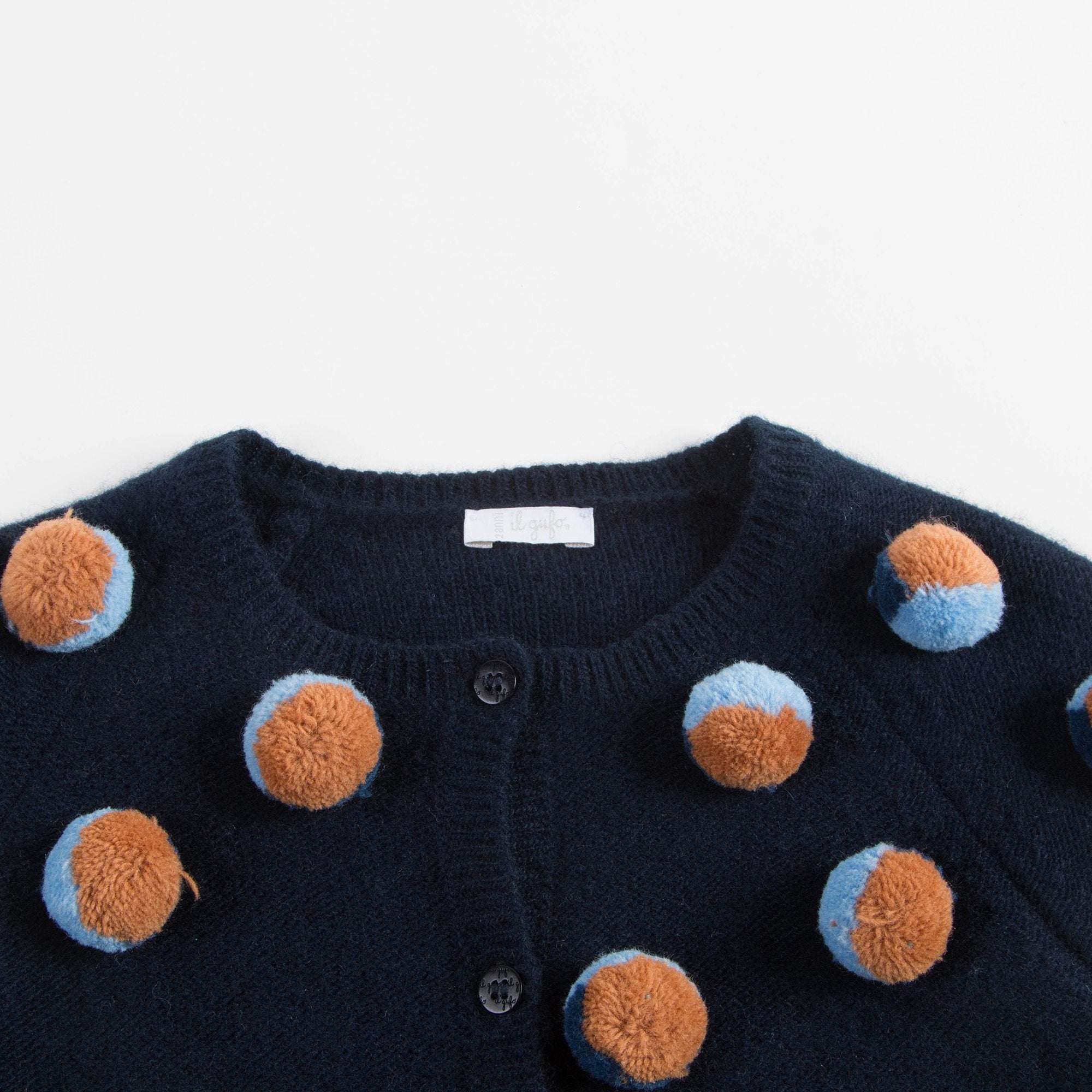 Girls Navy Blue Wool Cardigan