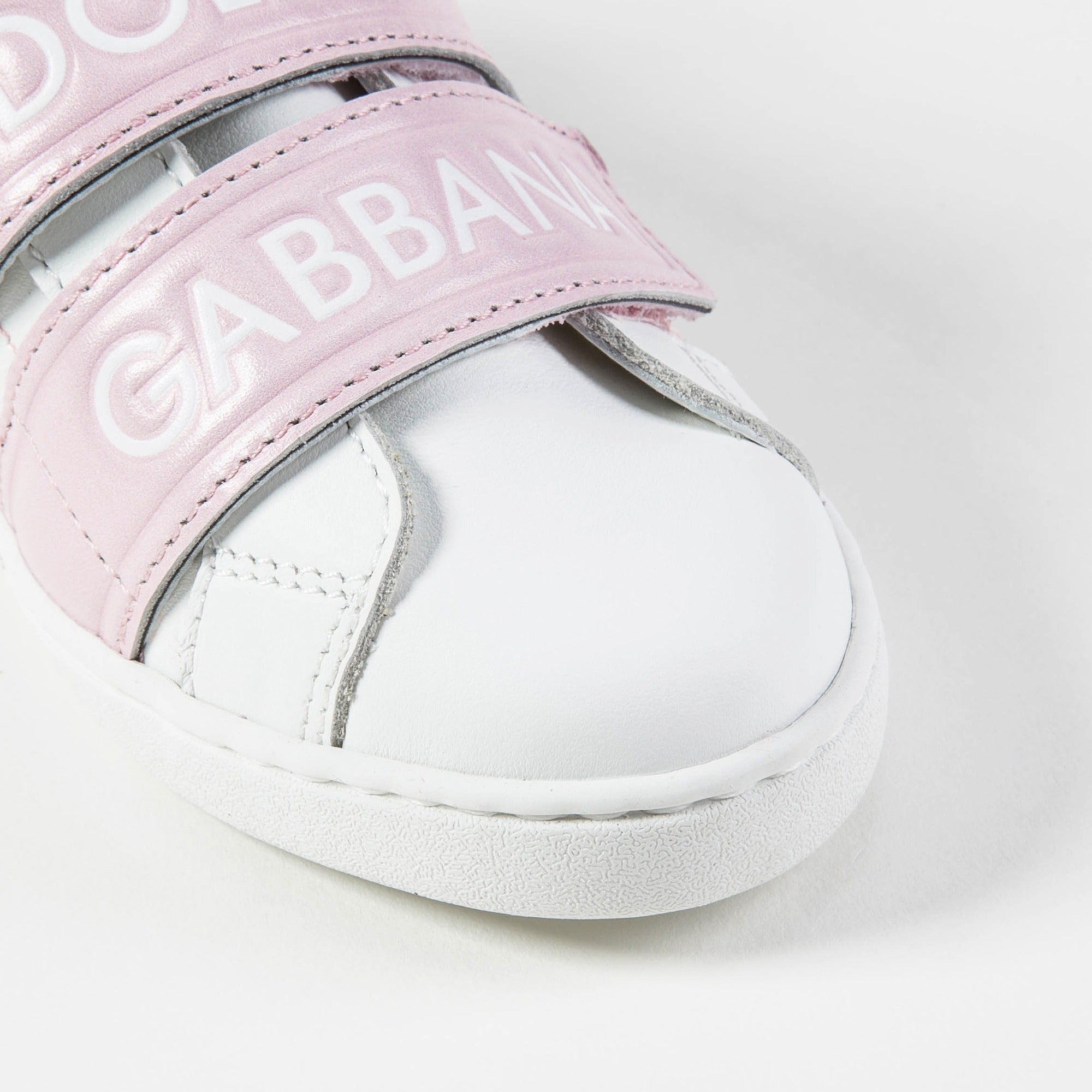 Girls White Pink Logo Shoes