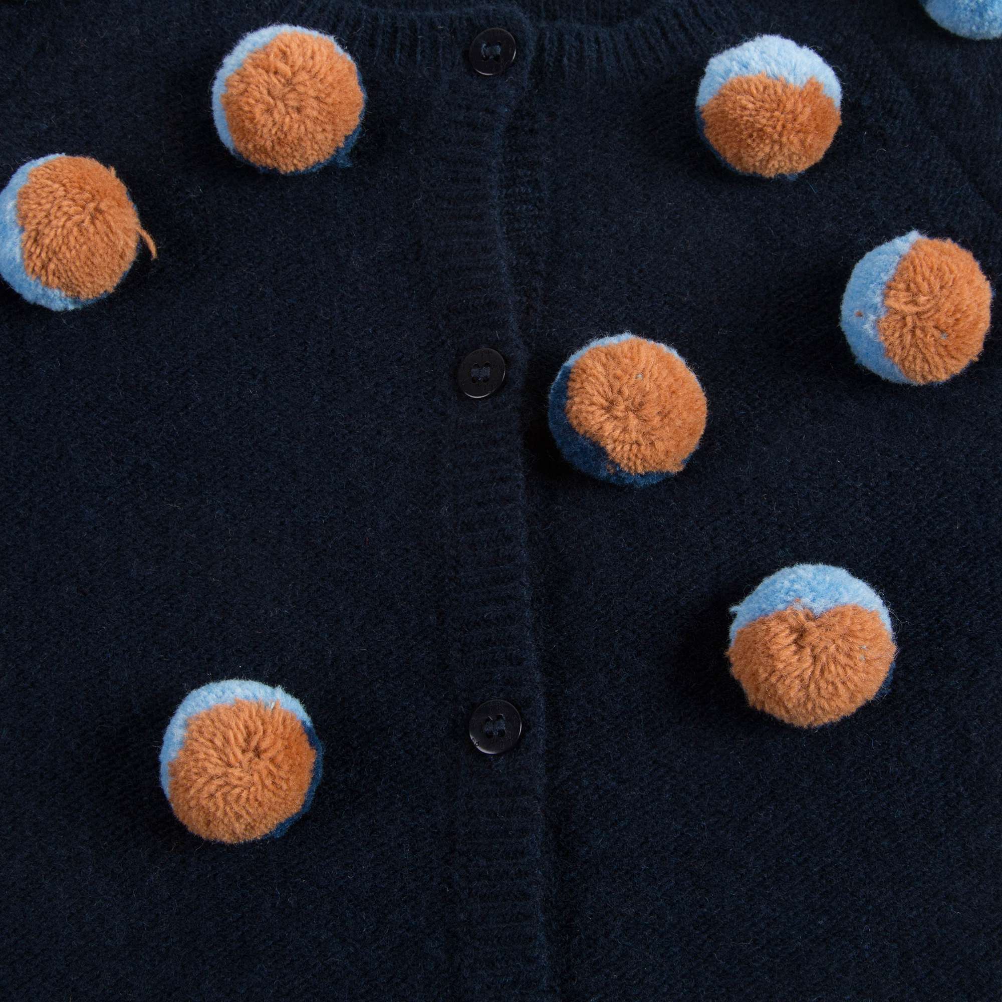Girls Navy Blue Wool Cardigan
