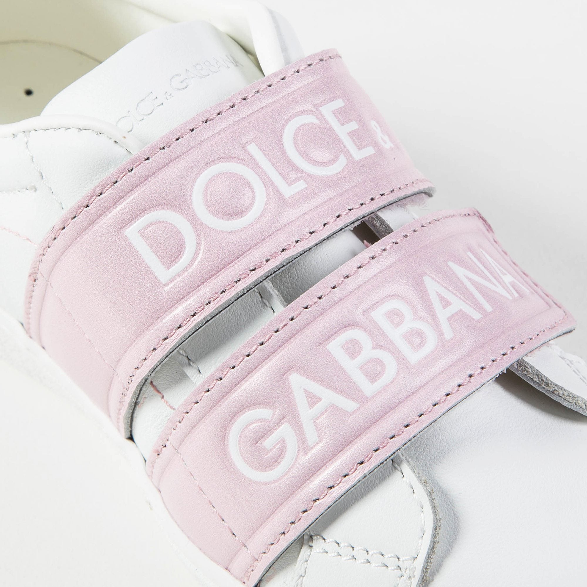 Girls White Pink Logo Shoes