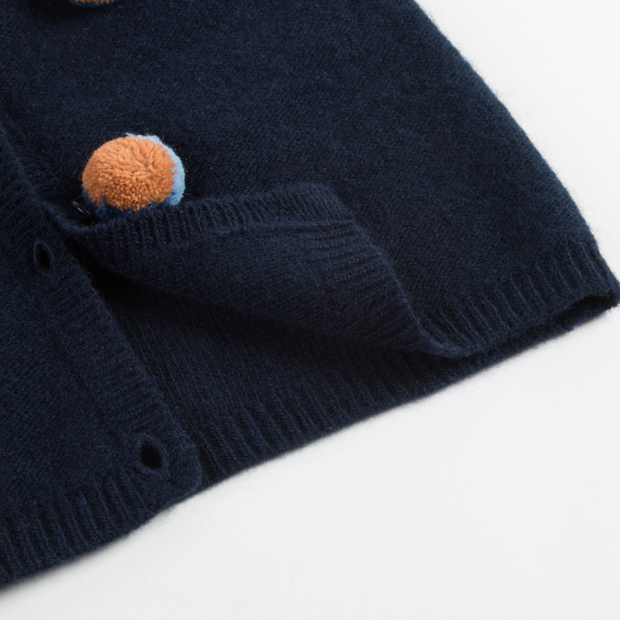 Girls Navy Blue Wool Cardigan