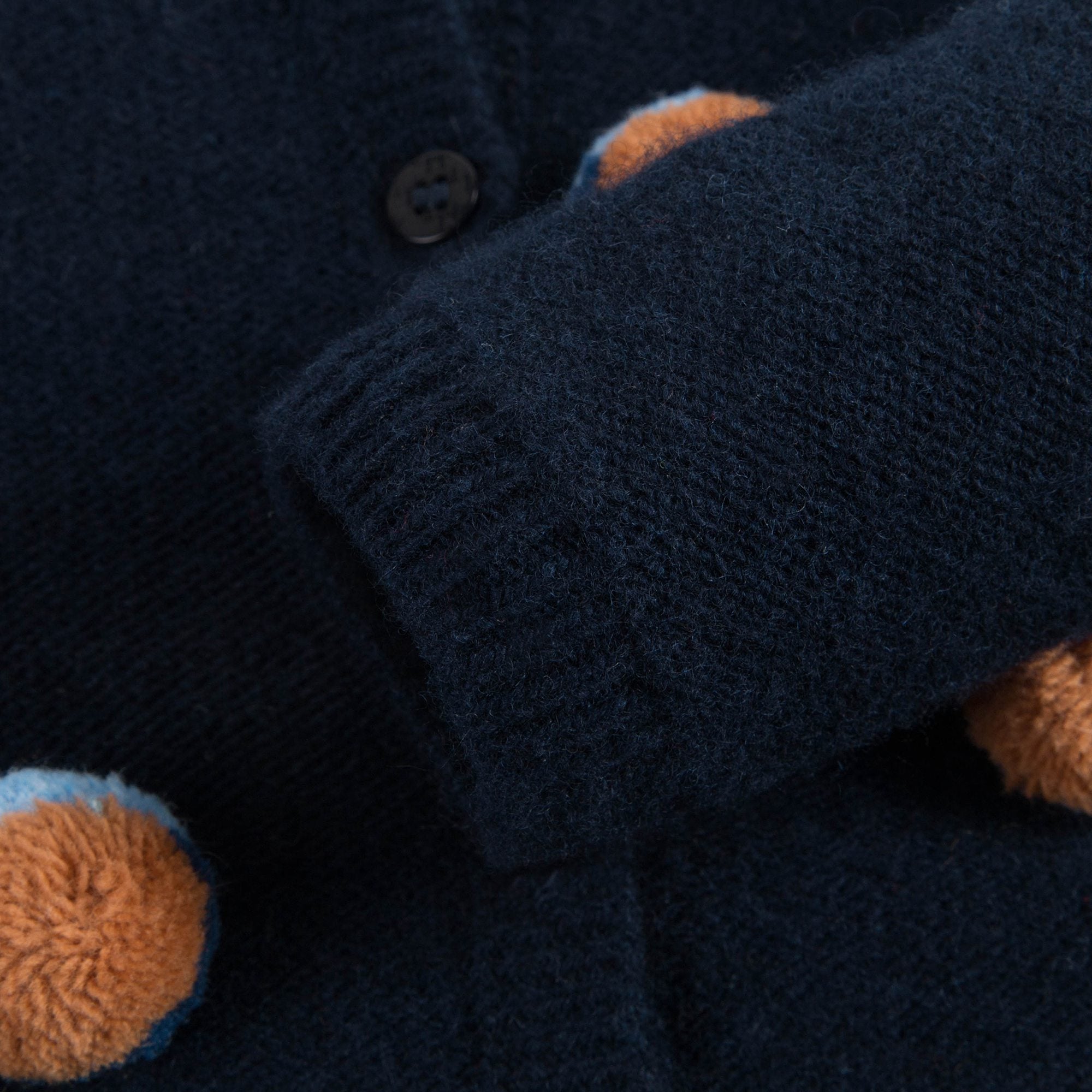Girls Navy Blue Wool Cardigan
