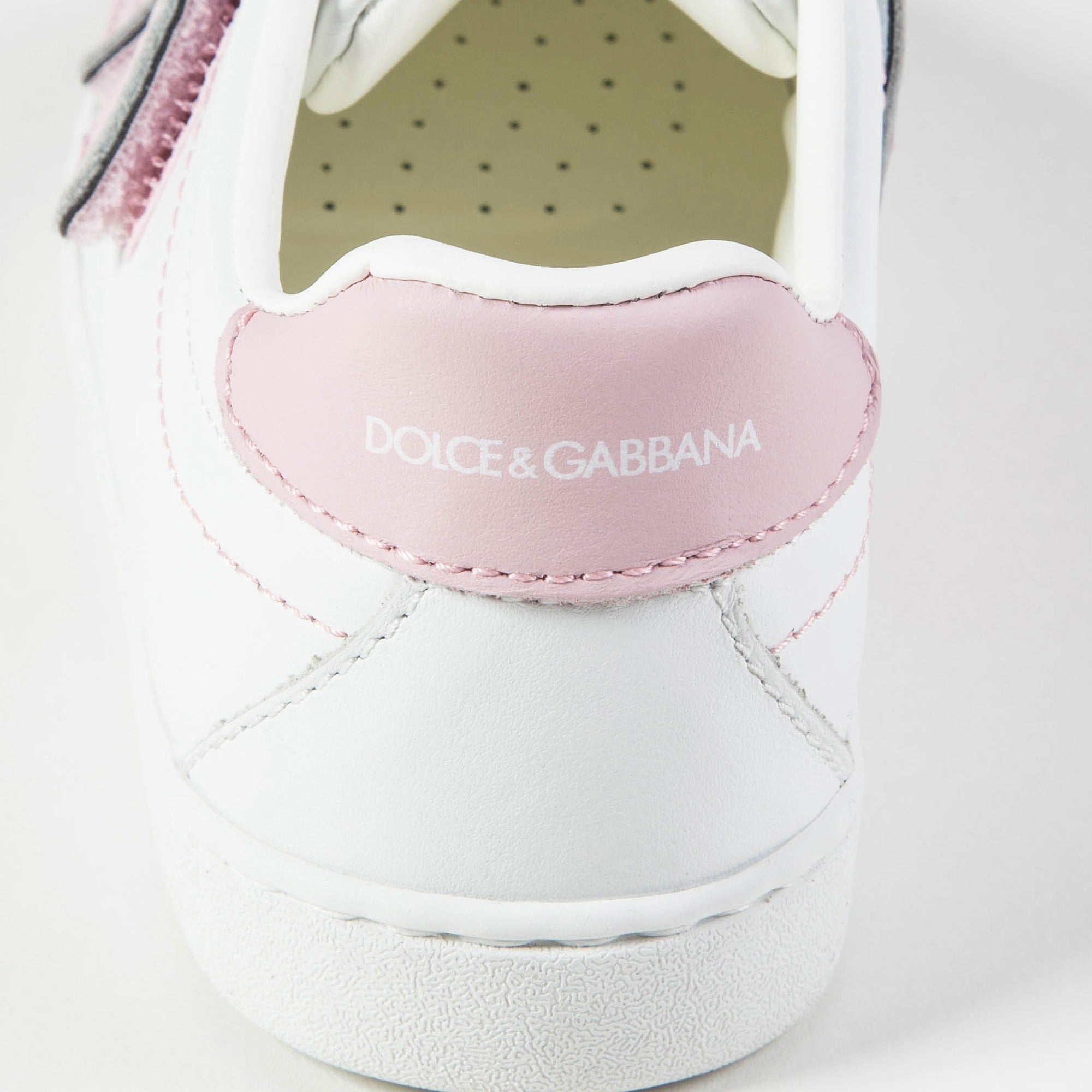Girls White Pink Logo Shoes