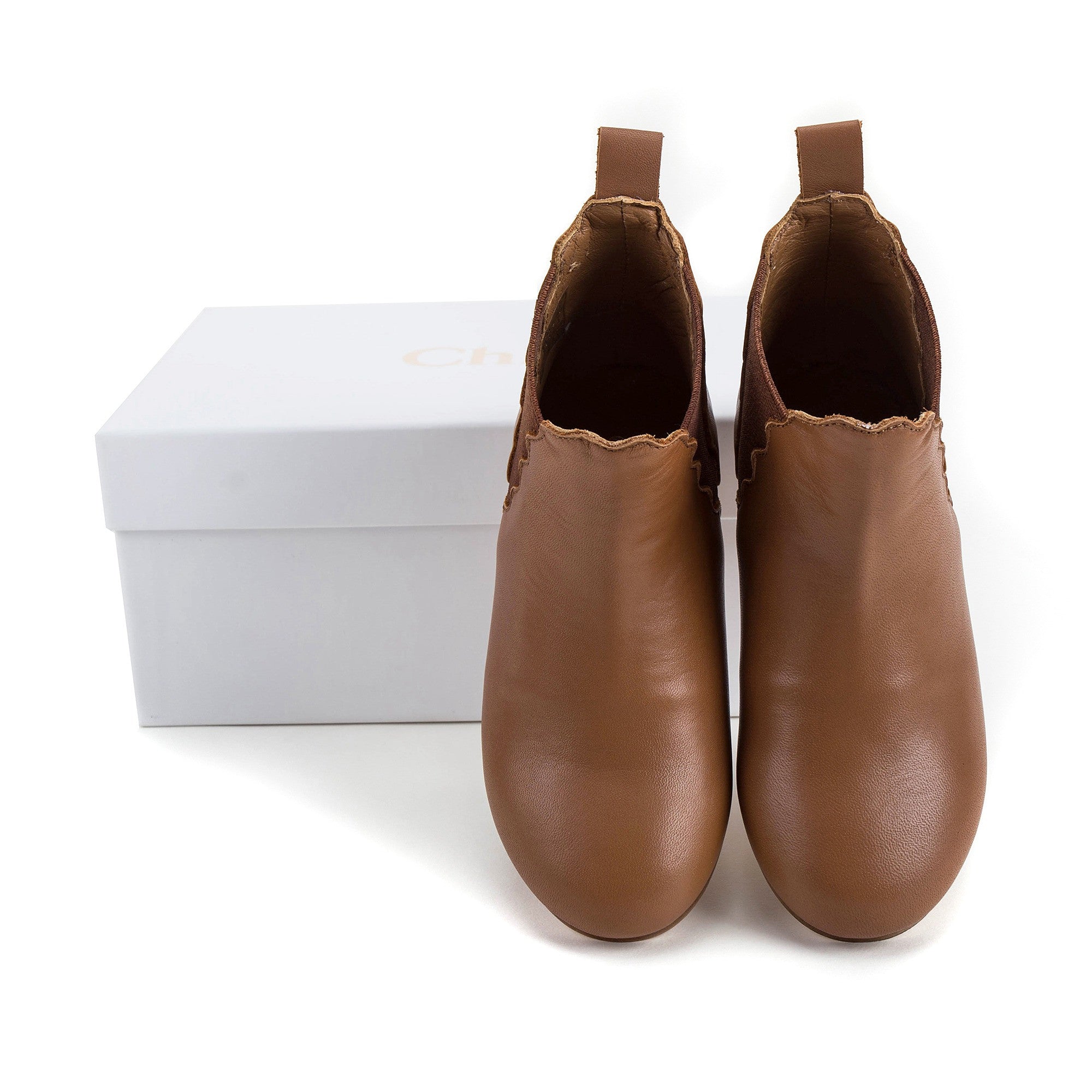 Girls Light Brown Chelsea Boots