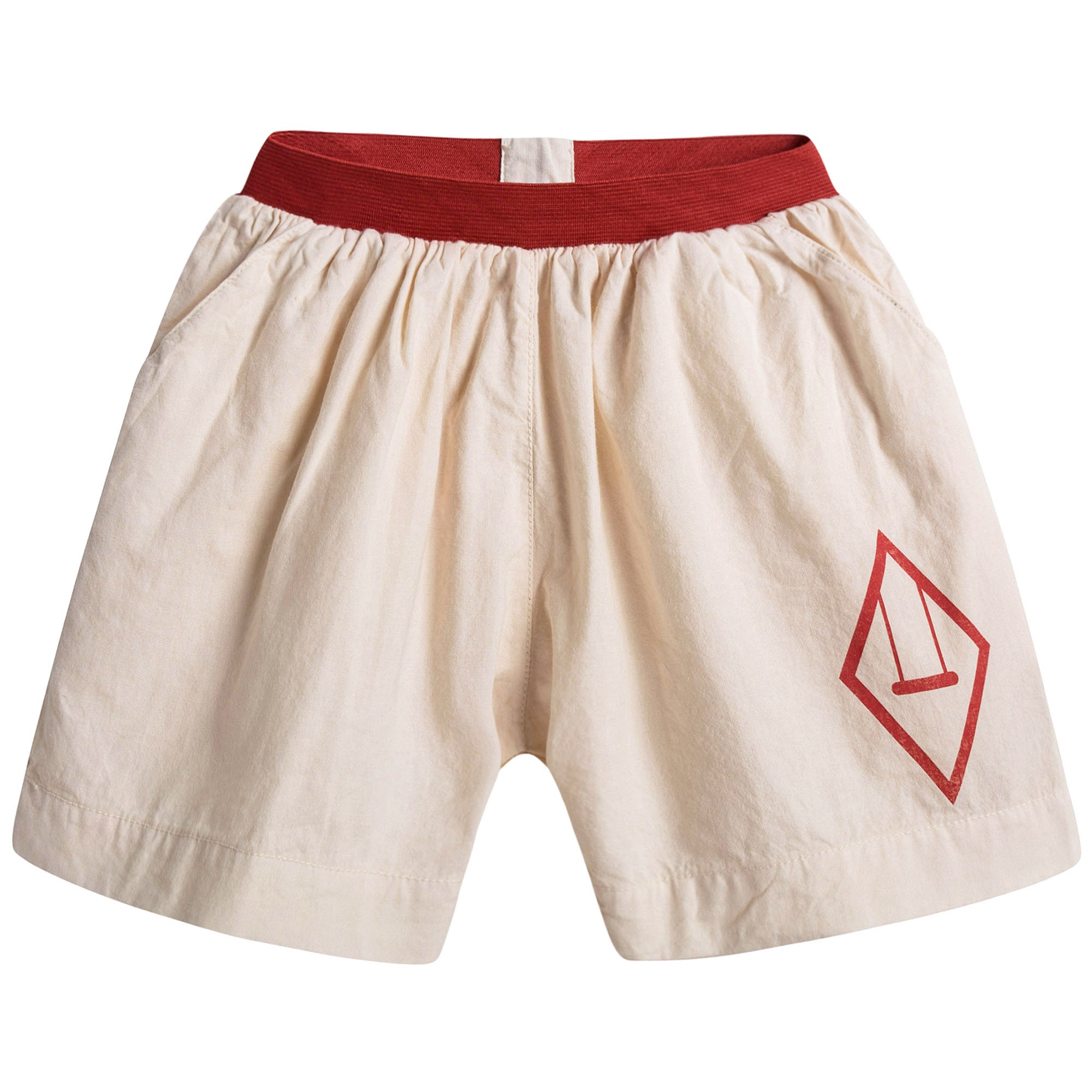 Girls White Cotton Shorts