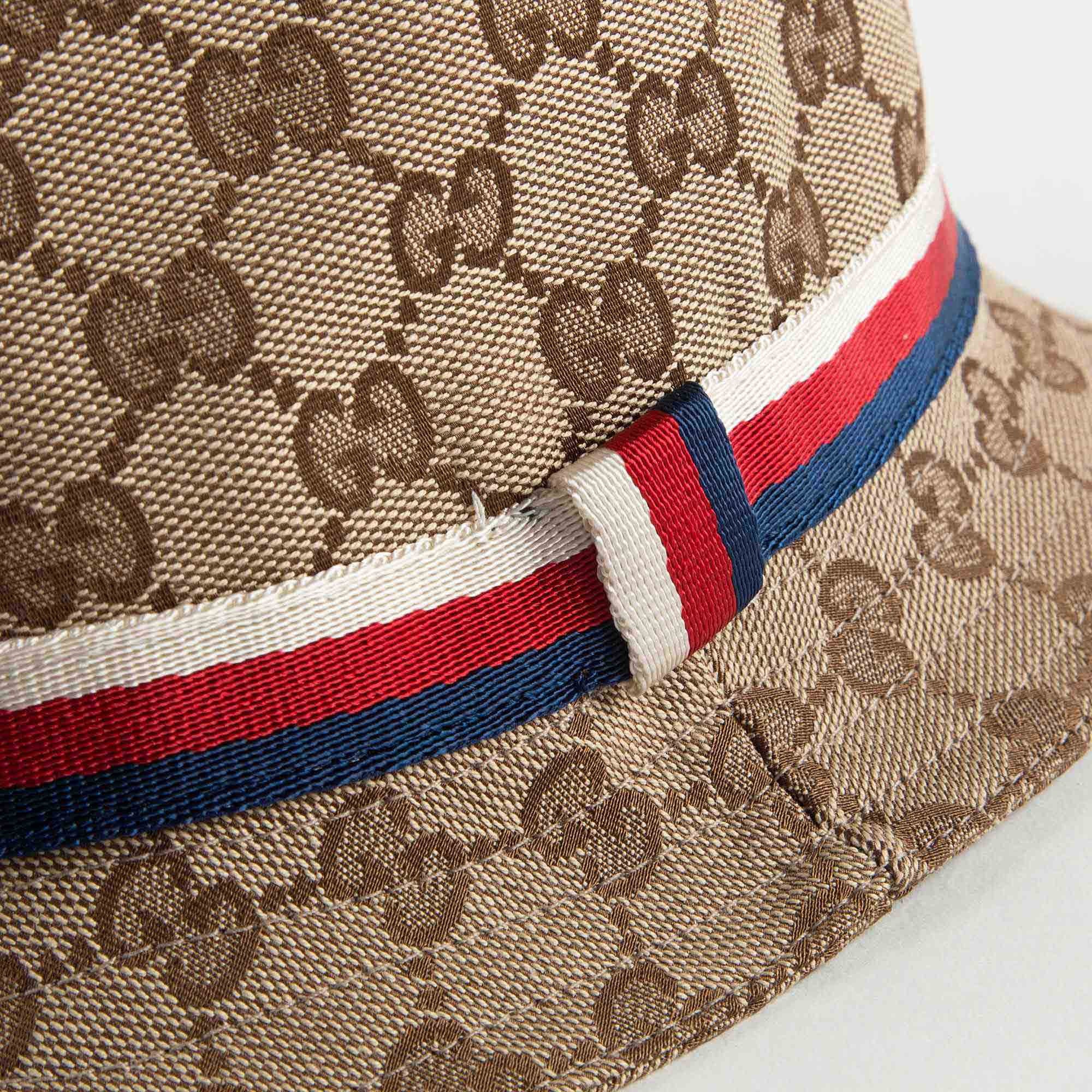 Girls Light Brown Striped Trims Sun Hat