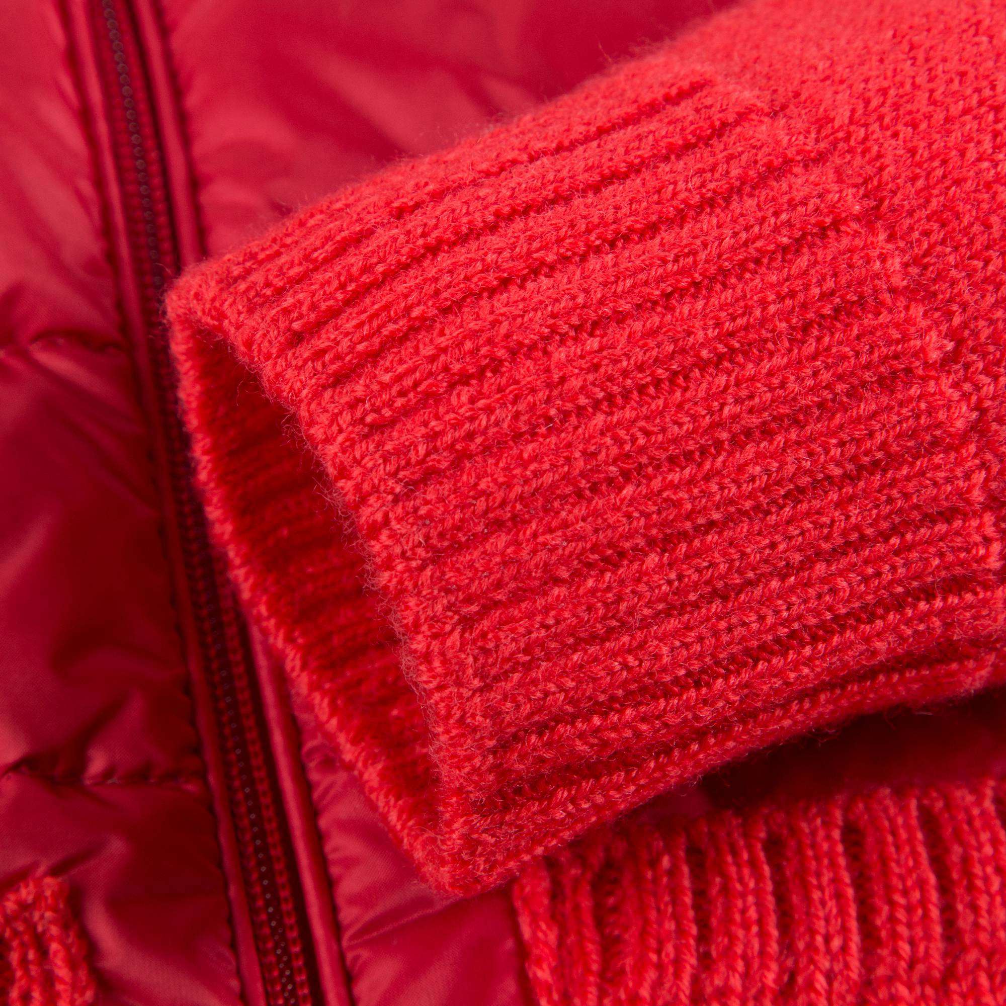 Girls Red Quilted Zip-up Top