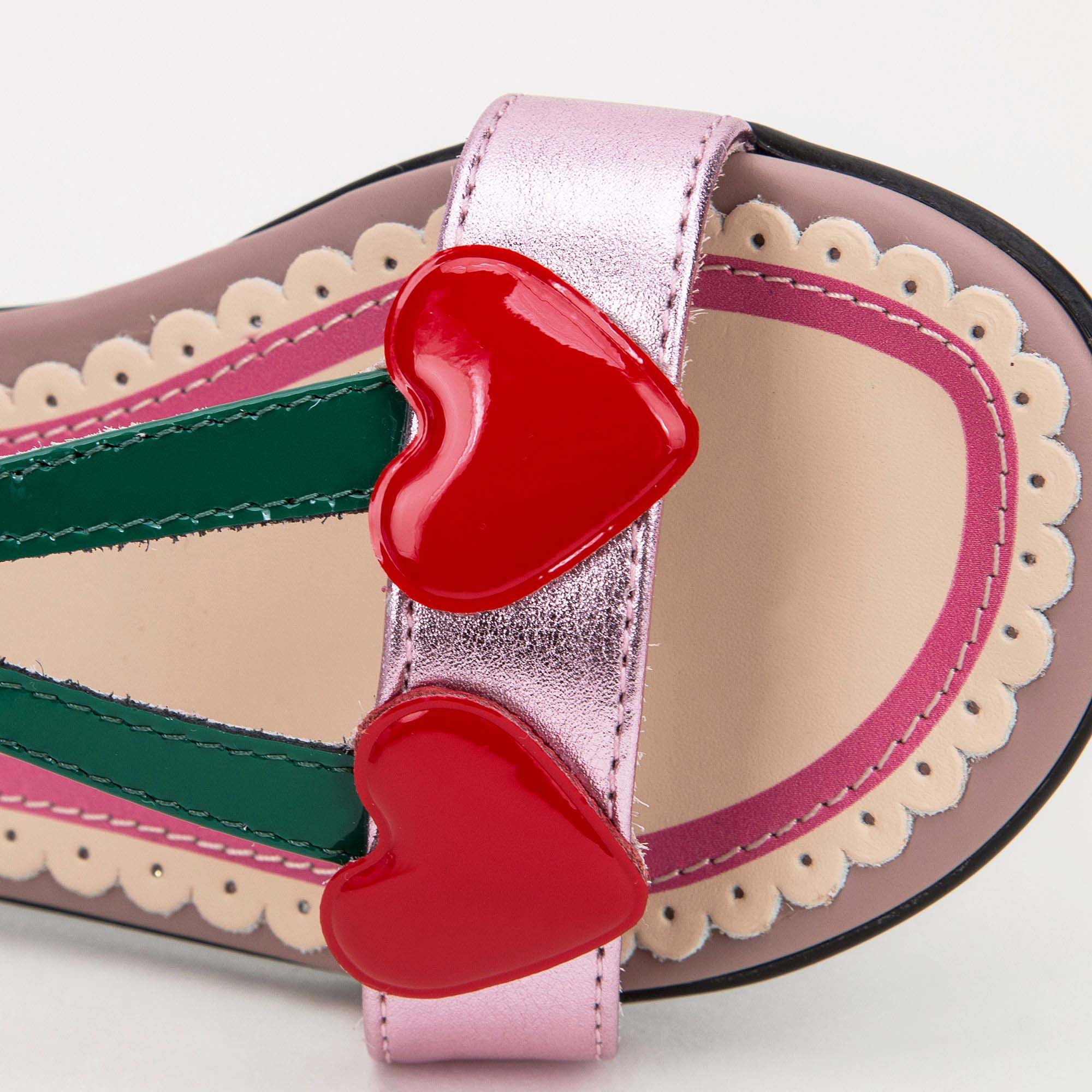 Girls Pink Patent Leather Sandals