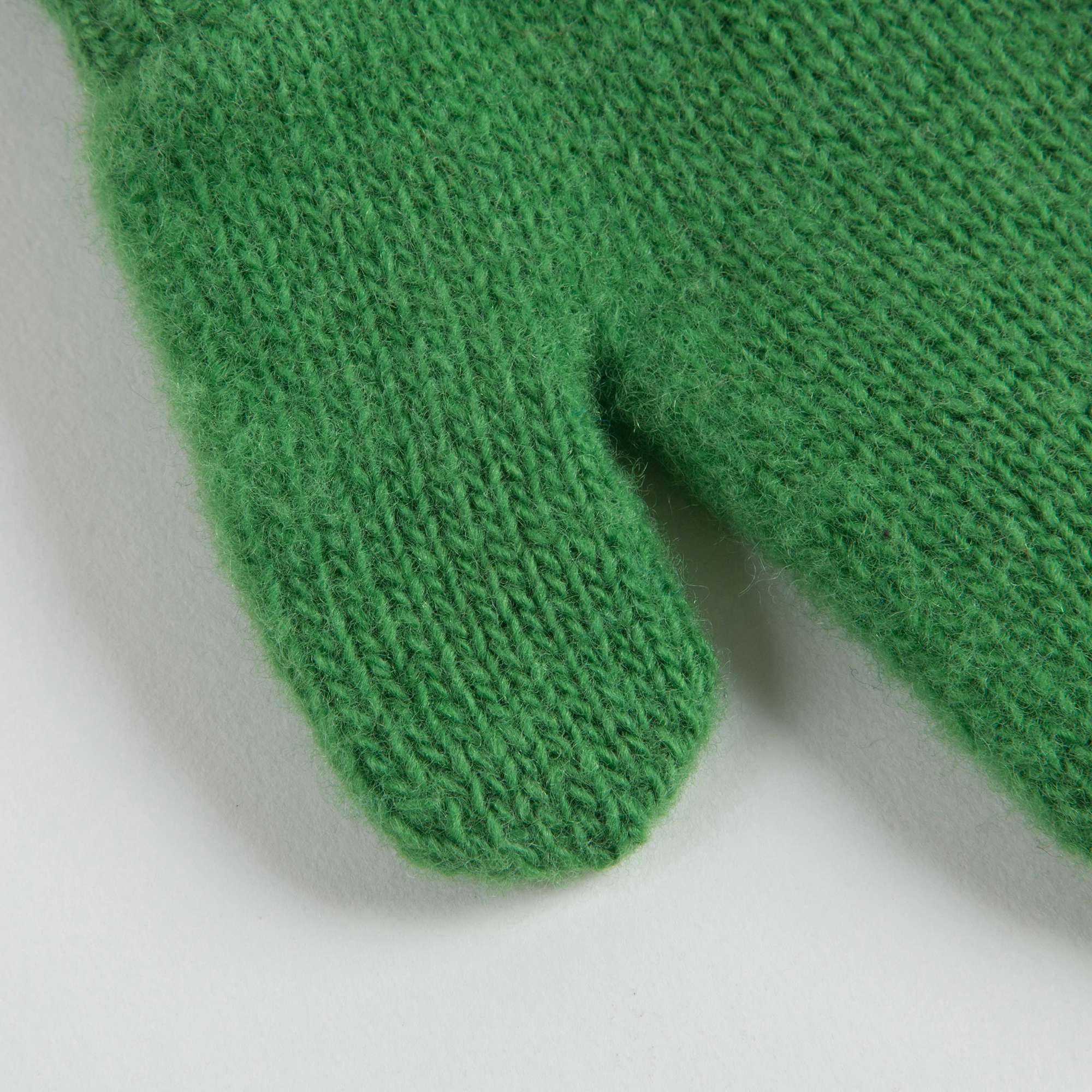 Girls Green Apple Wool Gloves