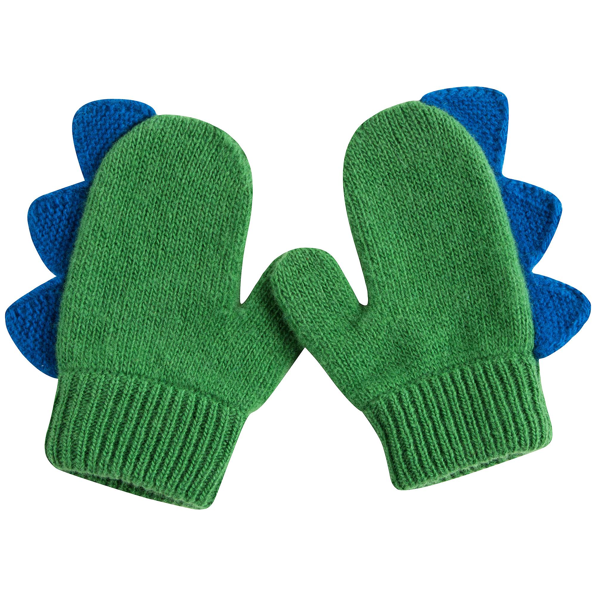 Girls Green Apple Wool Gloves