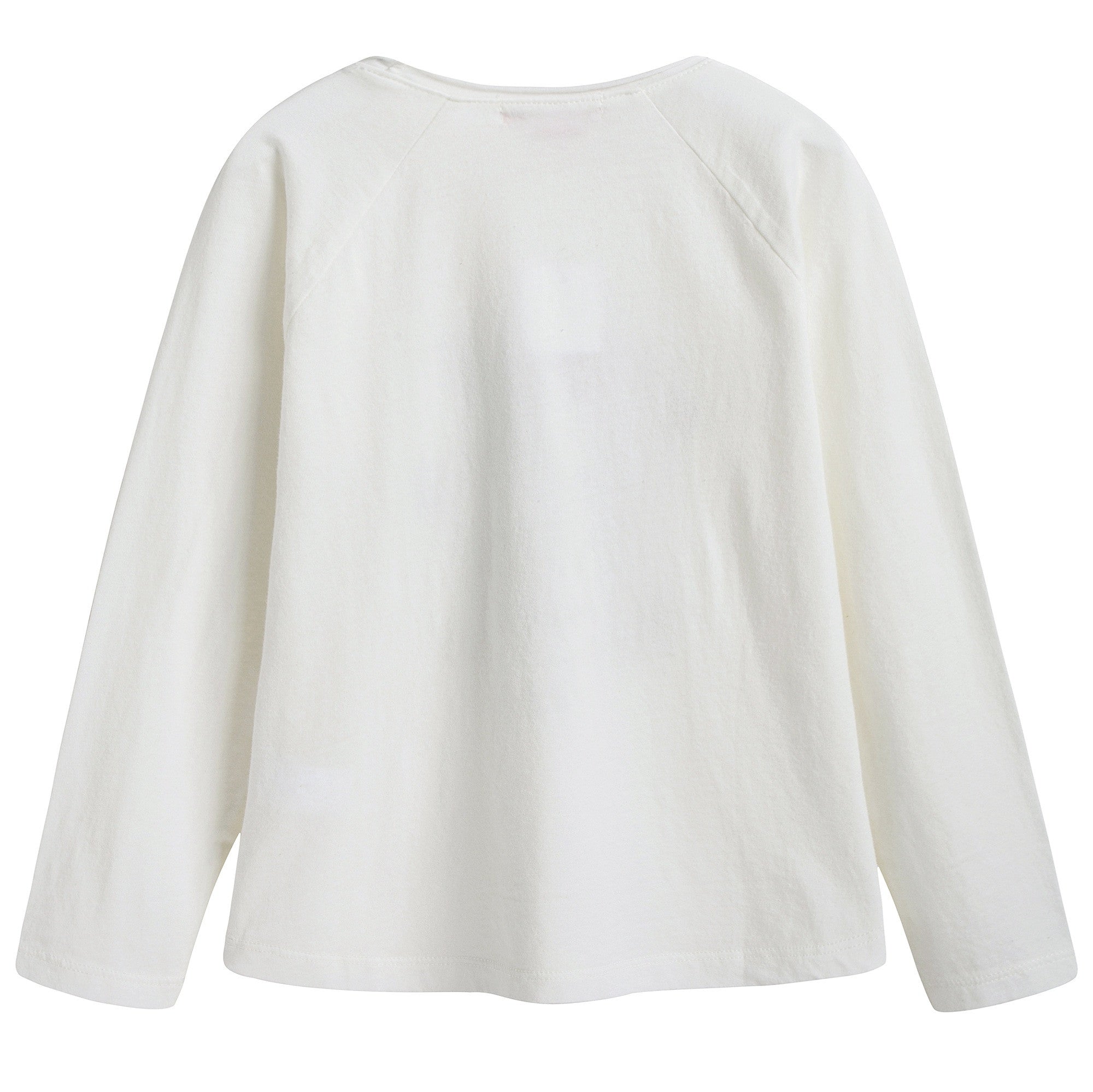 女大童白色纯棉印花长袖T恤T