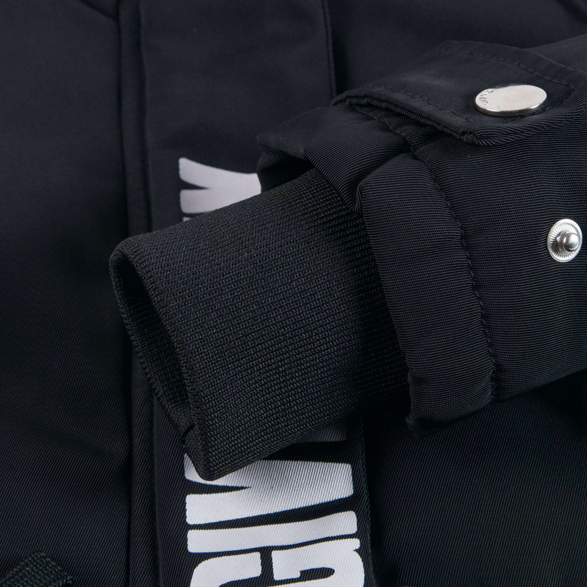 Girls Black Logo Coat