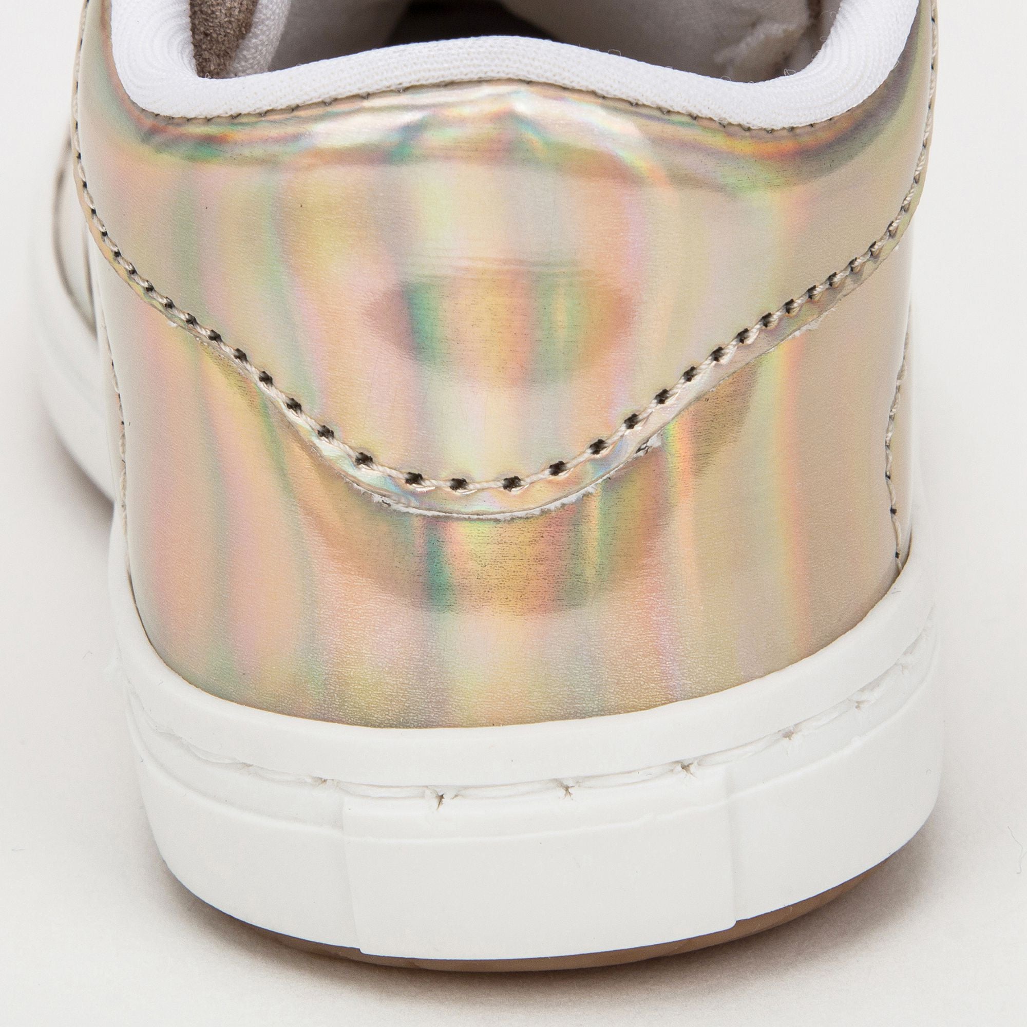 Girls Golden Mirror Leather Trainer