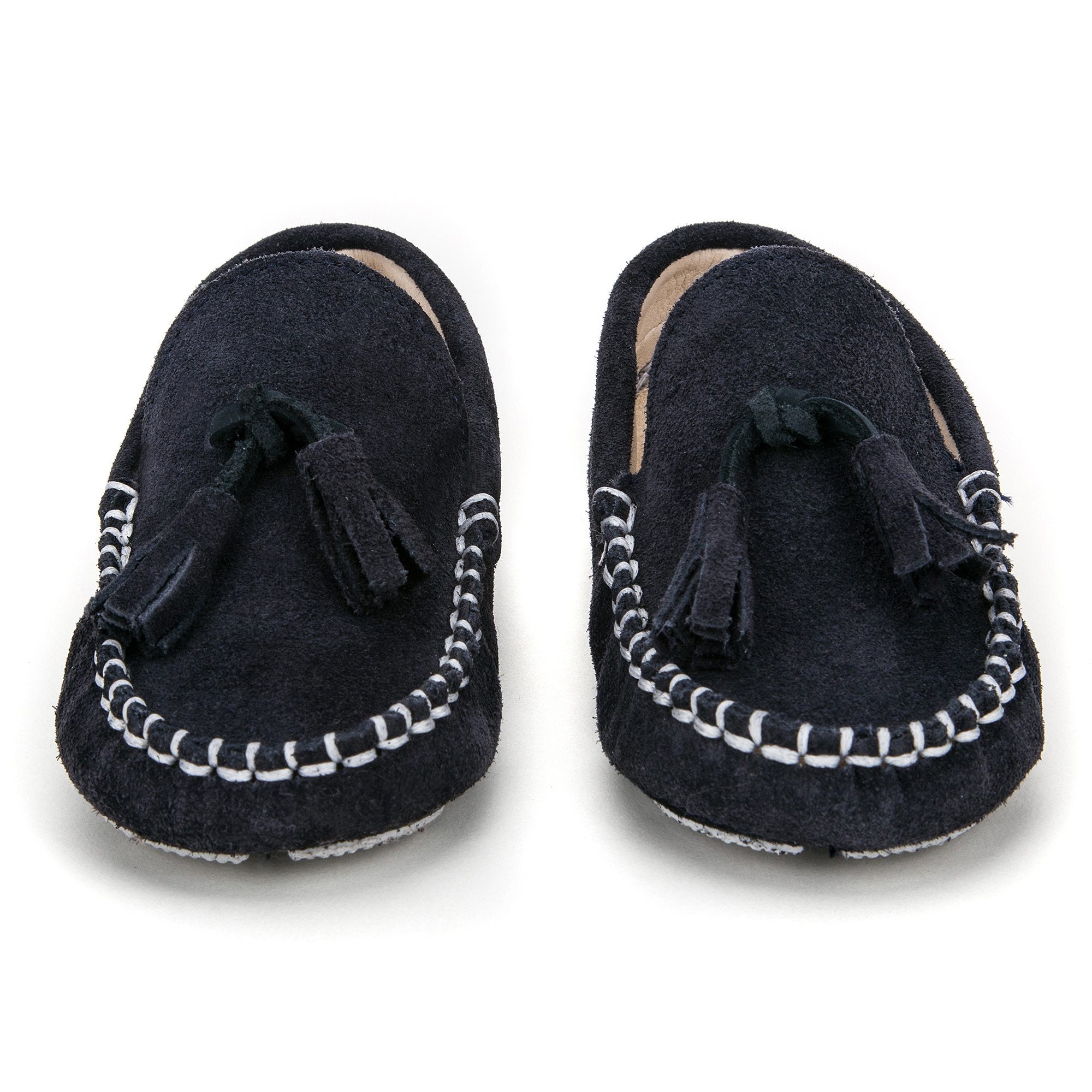 Boys & Girls Navy Blue Suede Leather Tasselled Loafers