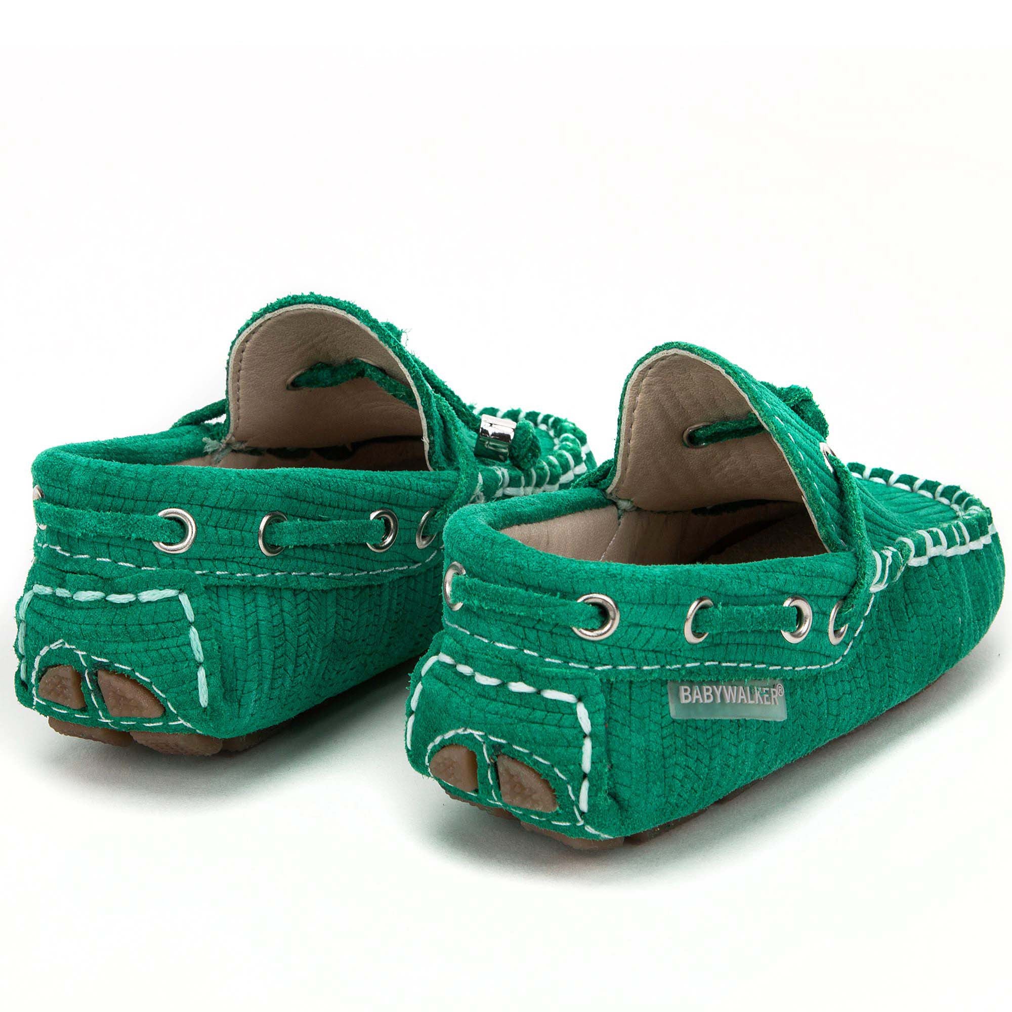 Boys & Girls Green Suede Leather Tasselled Loafers