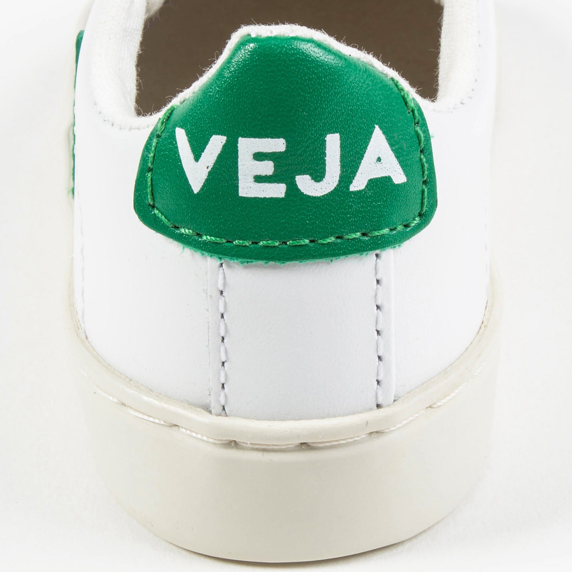 Girls  &  Boys   White  Leather  Velcro With  Green  "V"  Shoes