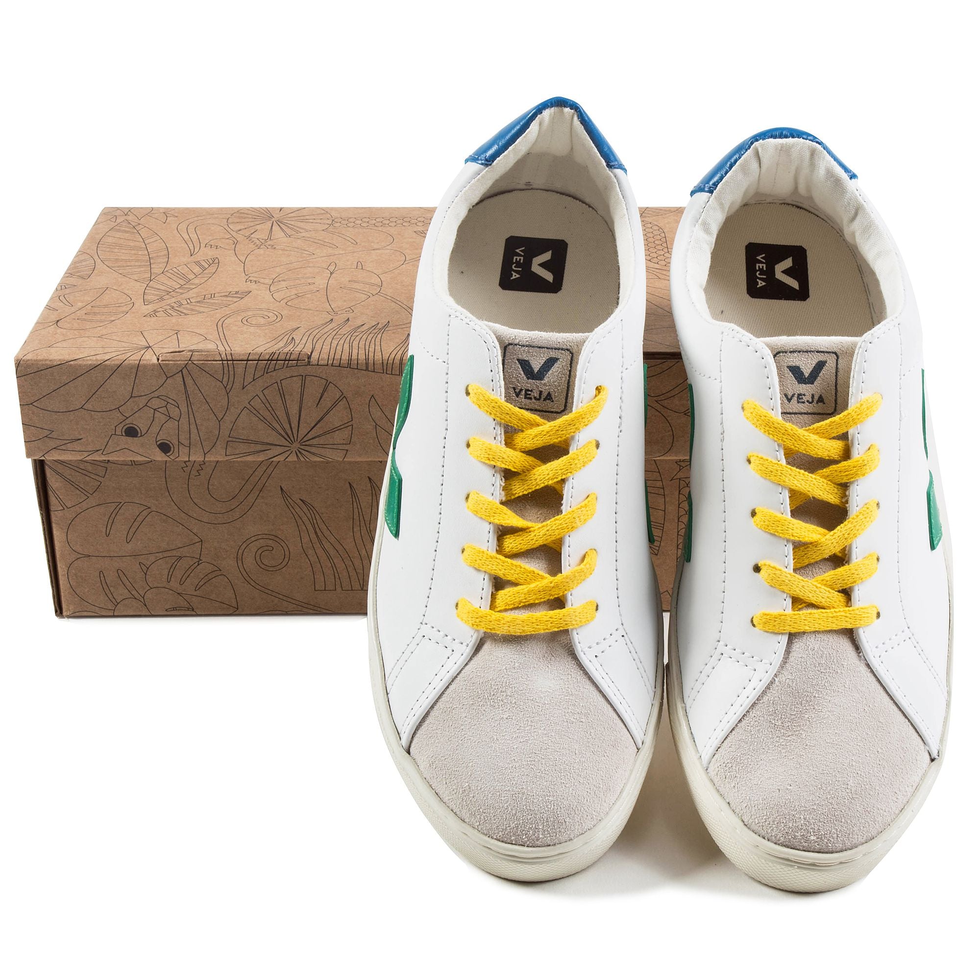 Girls & Boys Extar White Emeraude Gold Yellow Shoes