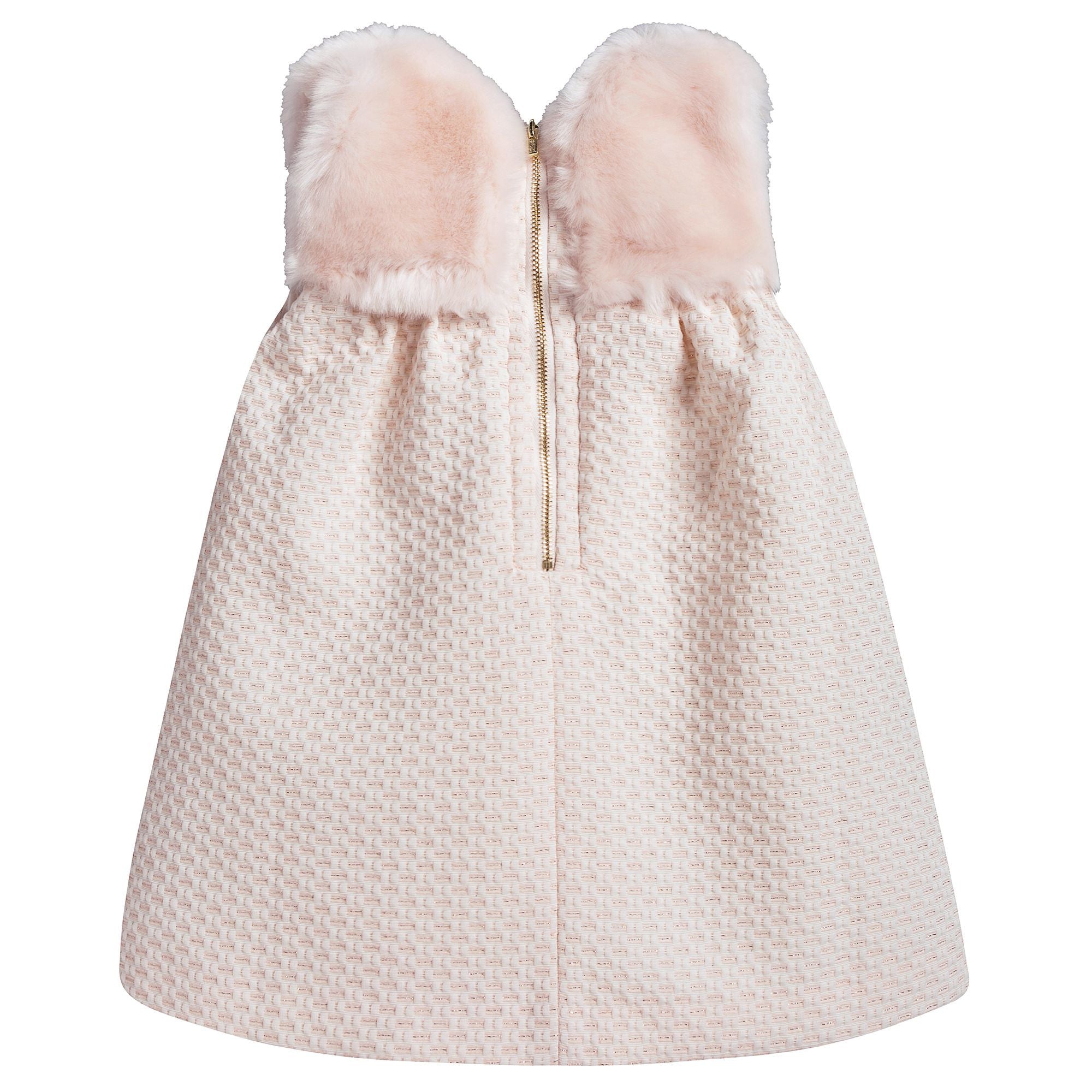 Baby Girls Pink Dress with Fur